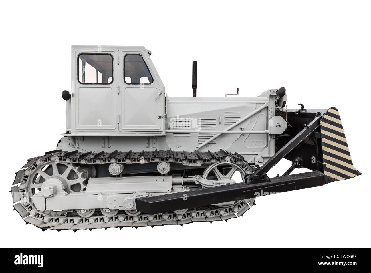 old tractor isolated on a white background Stock Photo - Alamy