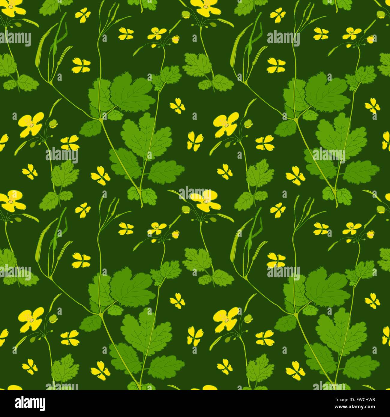 Yellow Green Flowers Colorful Seamless Pattern Background Vector Stock Vector Image & Art Alamy