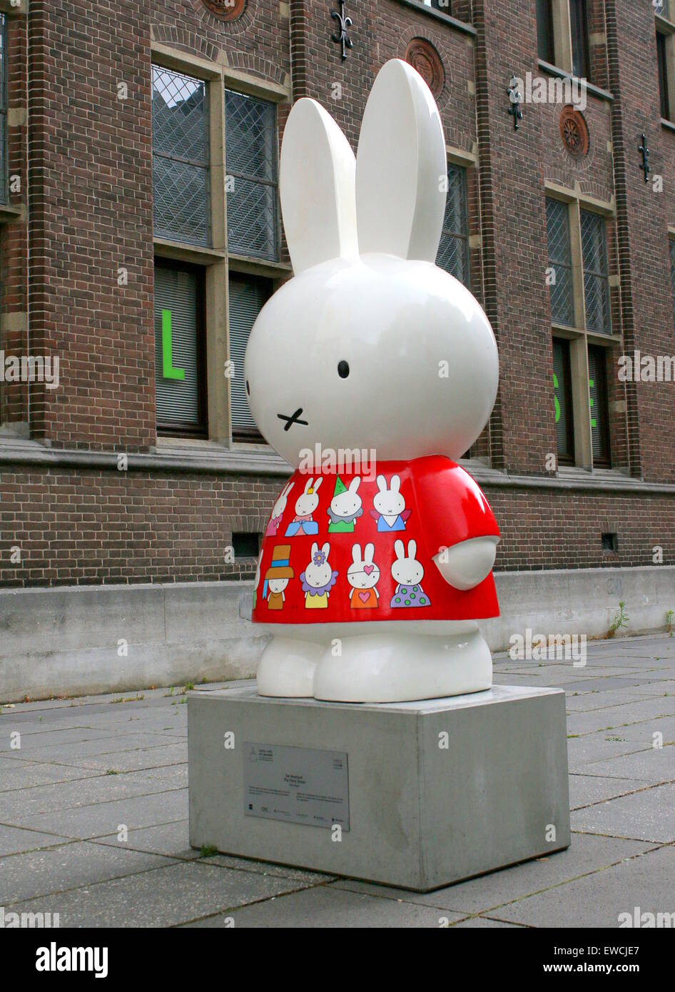 Miffy (Nijntje) statue, part current celebrating 60th birthday at Nicolaaskerkhof, Utrecht, Netherlands Stock Photo Alamy