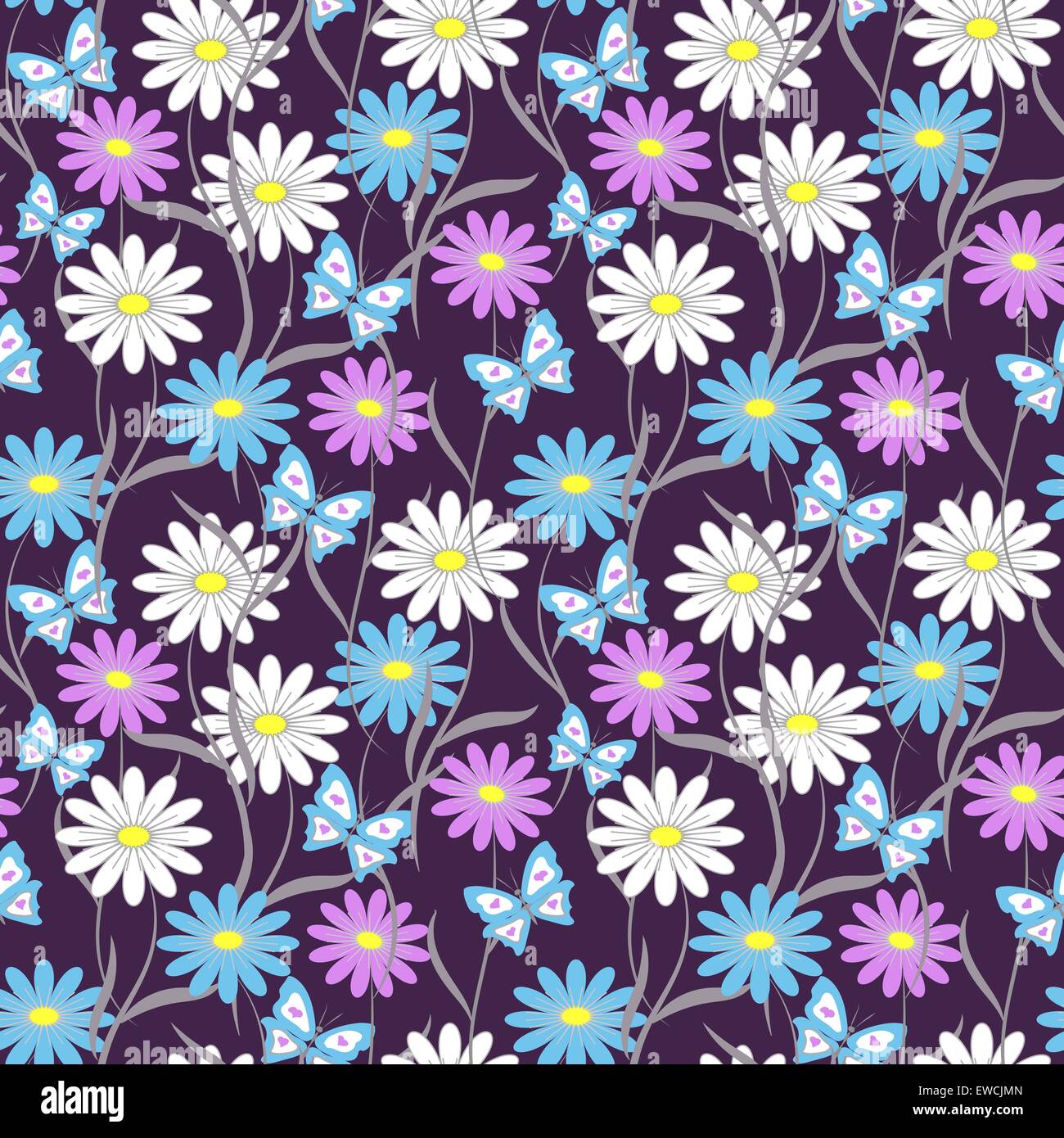 Flowers Colorful Seamless Pattern Background Vector Stock Vector Image ...