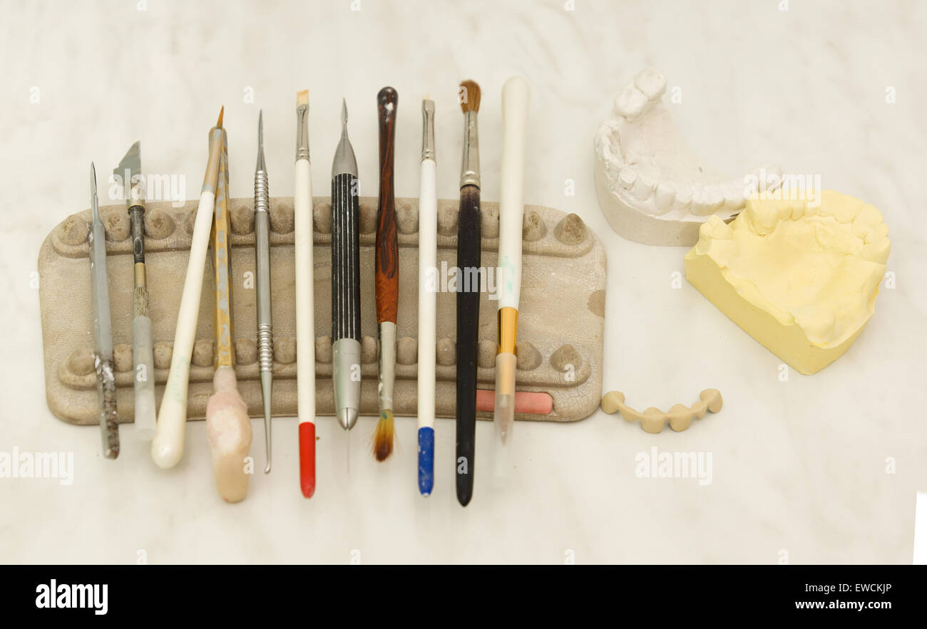tools for modeling ceramic designs in the laboratory Stock Photo Alamy