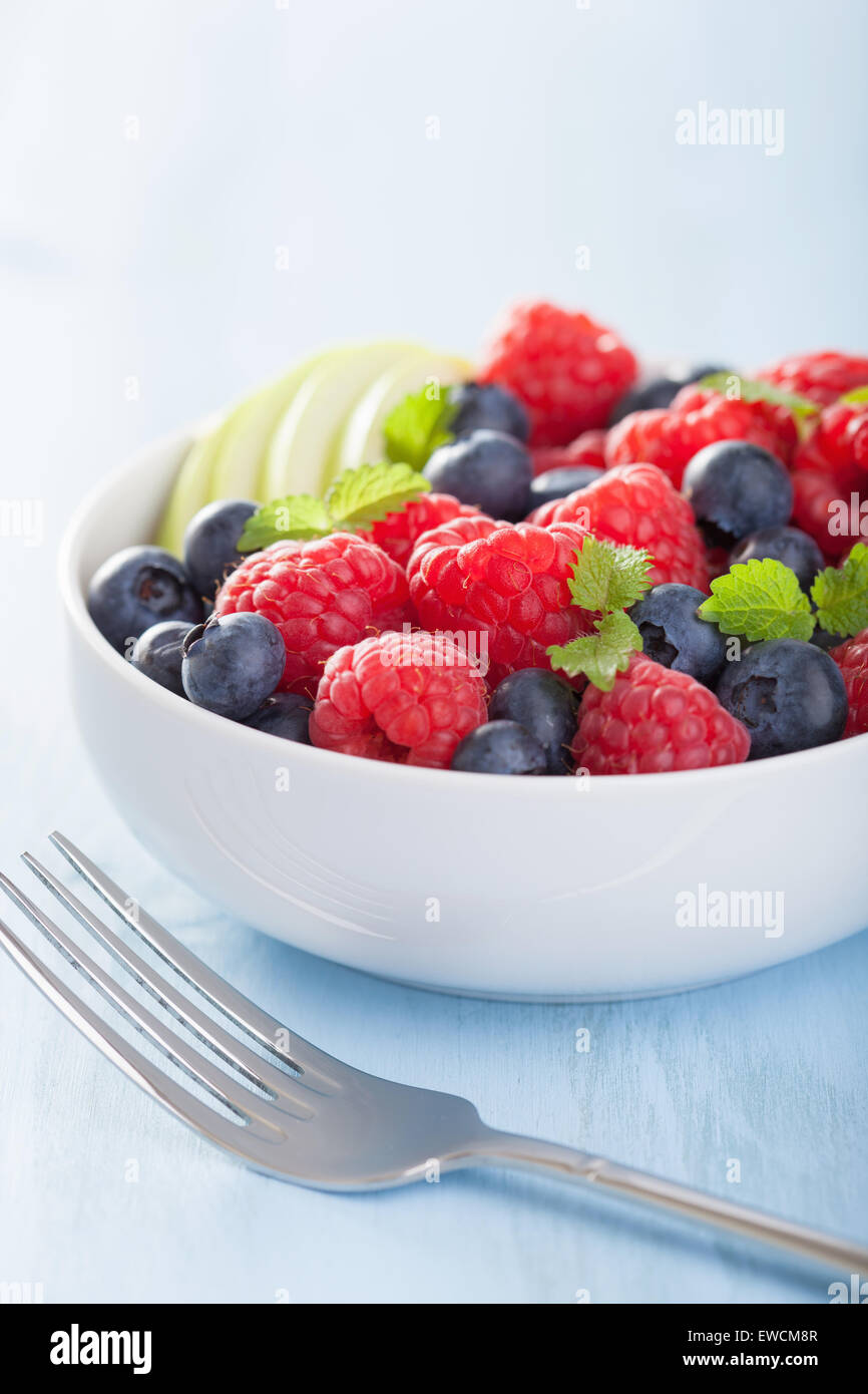fresh fruit salad with raspberry blueberry apple Stock Photo - Alamy