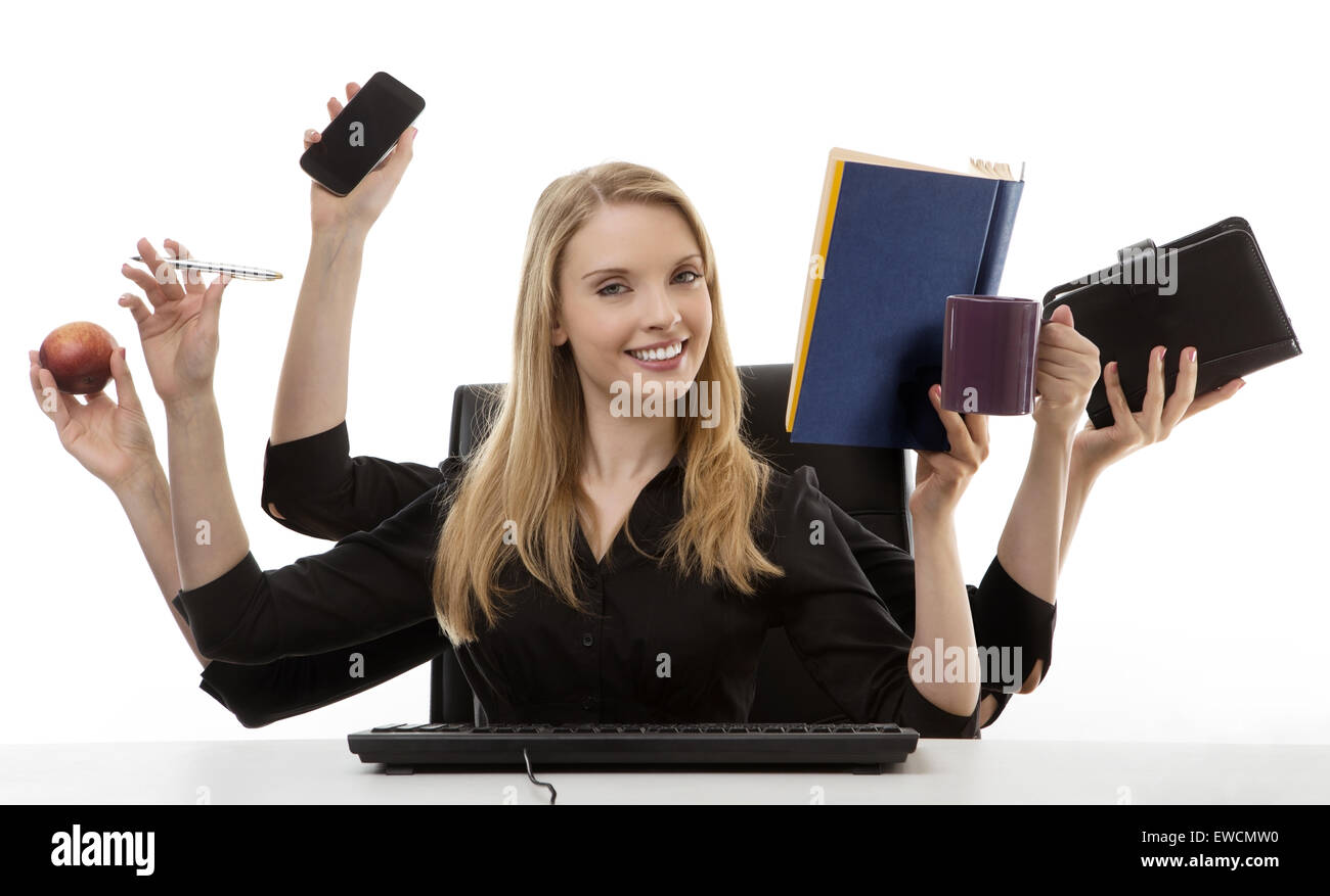 An Image Of A Busy Woman Who Has Many Arms To Multi Task. Royalty Free SVG,  Cliparts, Vectors, and Stock Illustration. Image 42448318.