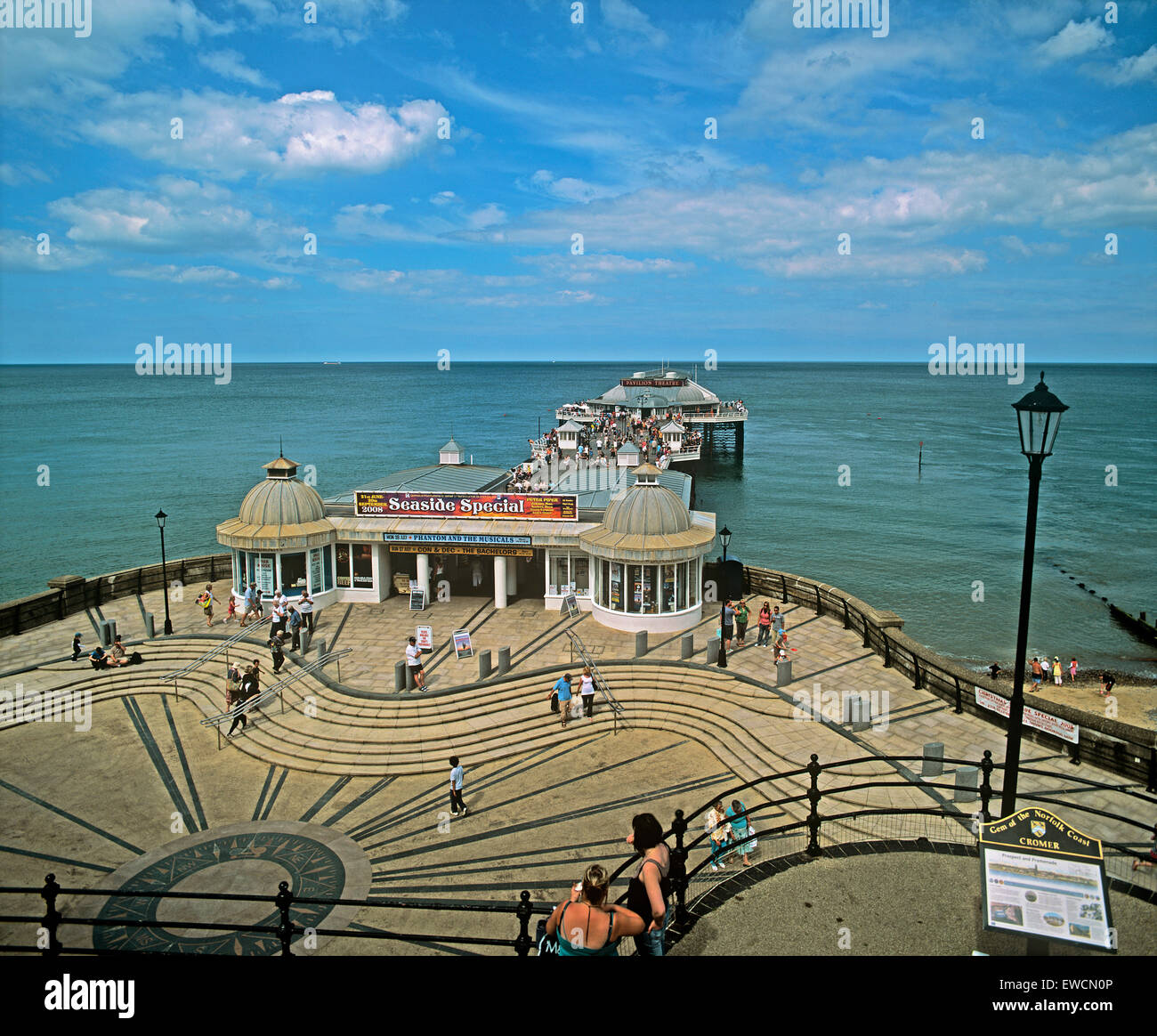 Cromer Pier on a hot calm summer day North Norfolk coast Stock Photo