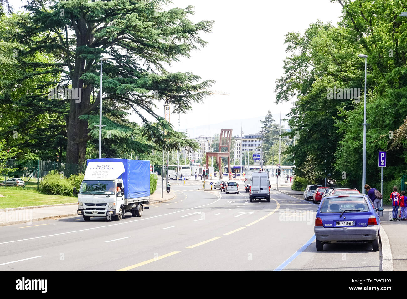 The Big Chair Geneva Stock Photo Alamy