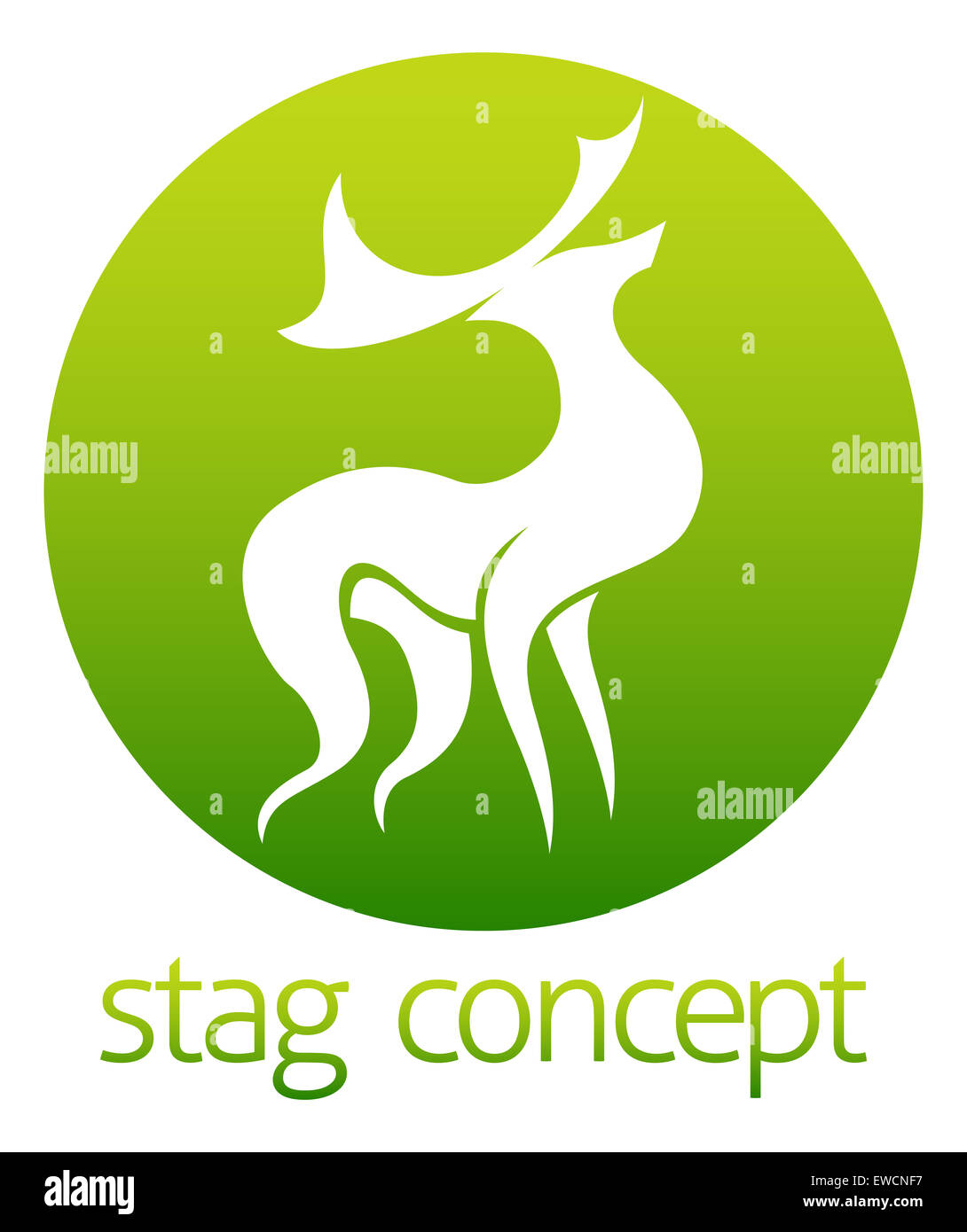An abstract illustration of a deer stag circle concept design Stock Photo