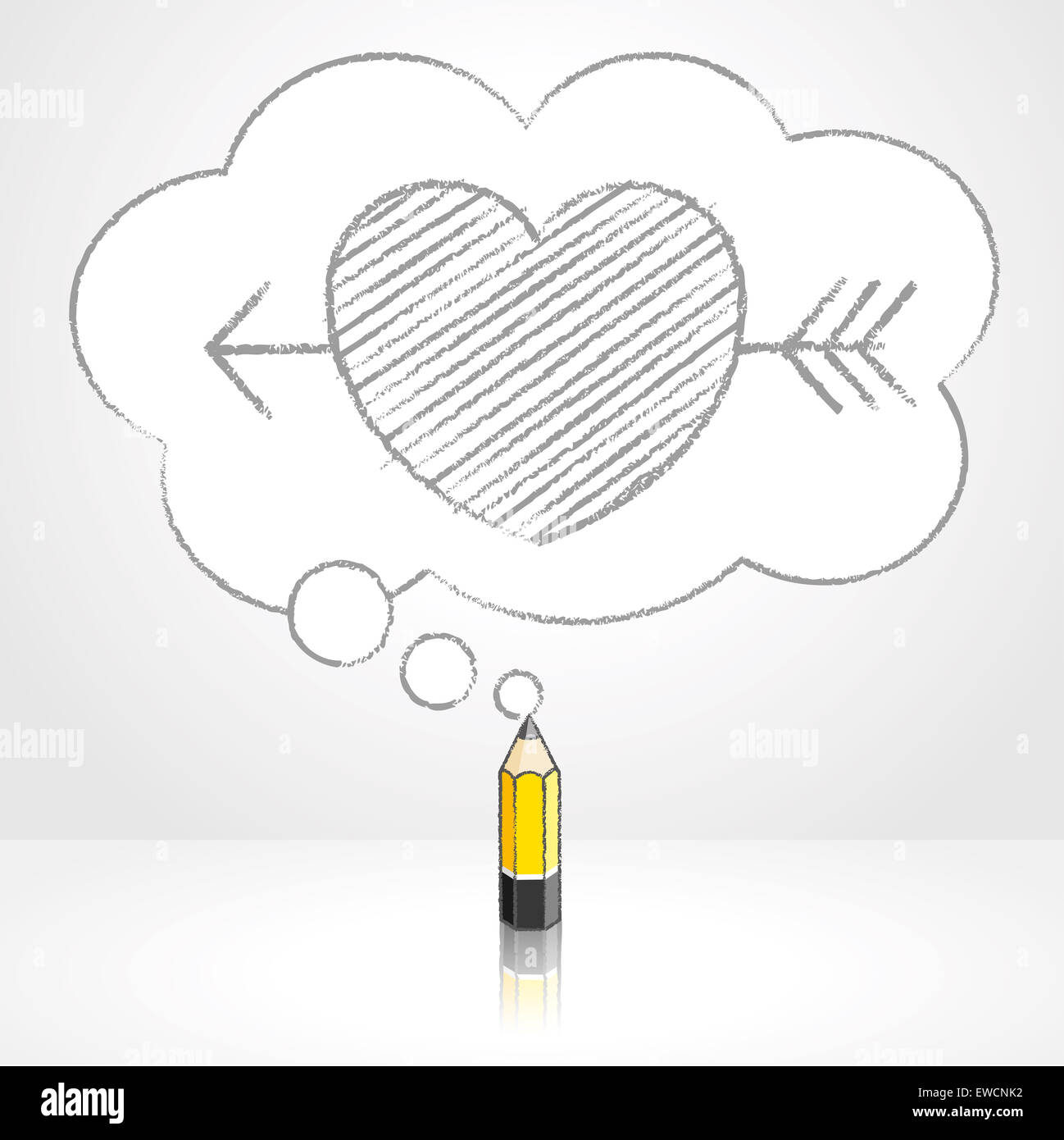 Drawing heart arrow through in hi-res stock photography and images - Alamy