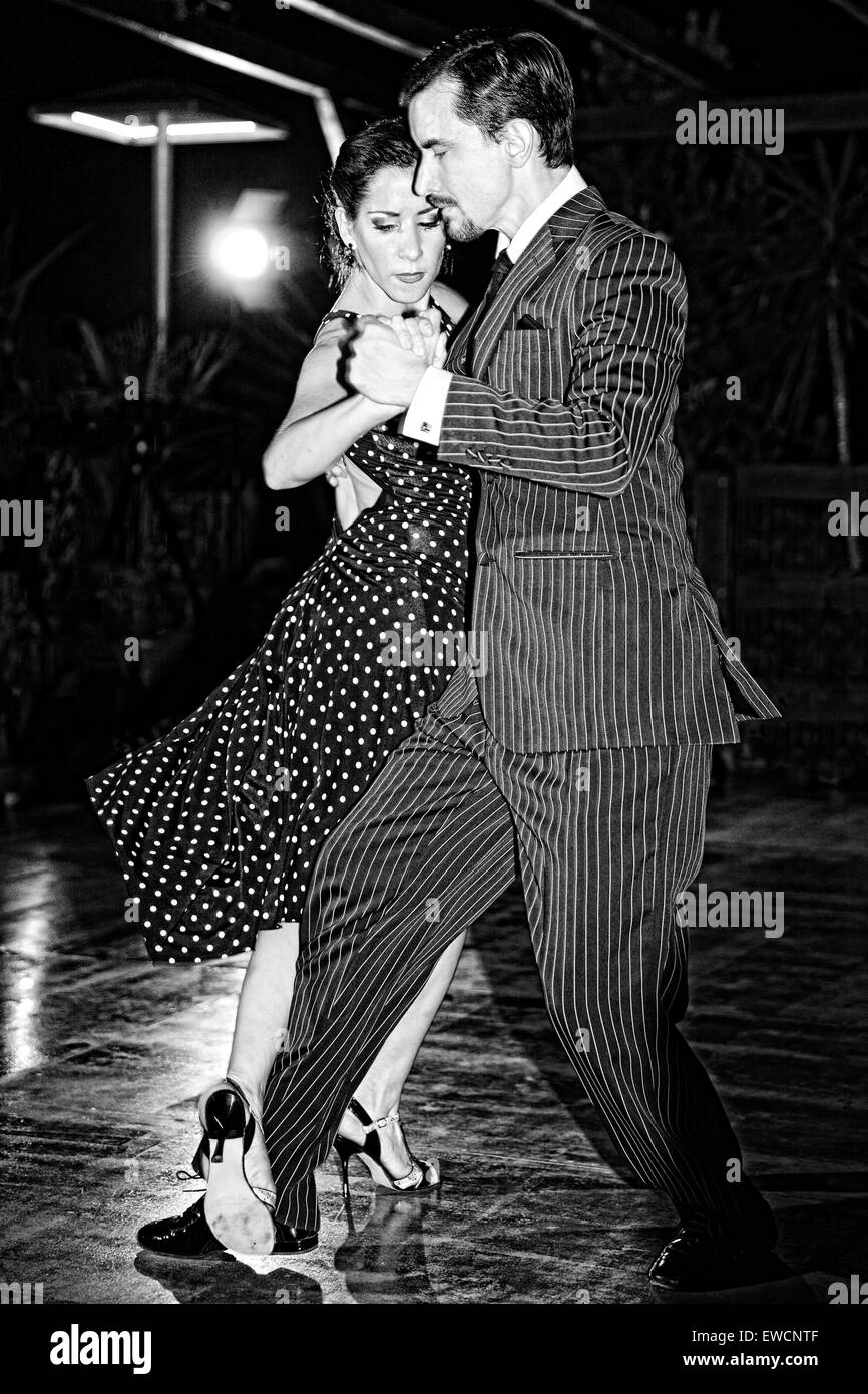 Gabriel Marino and Fatima Vitale dancing Argentine Tango Stock Photo