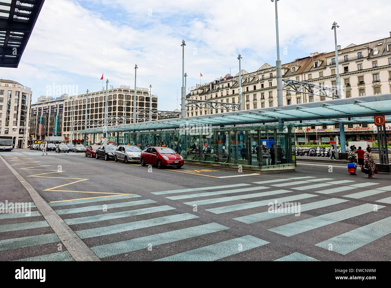 Train and Tram Station Geneva Stock Photo Alamy