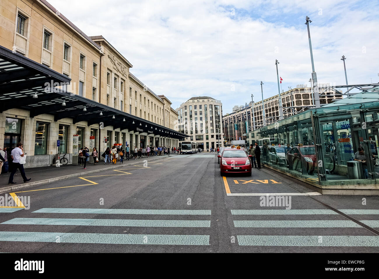 Train and Tram Station Geneva Stock Photo Alamy