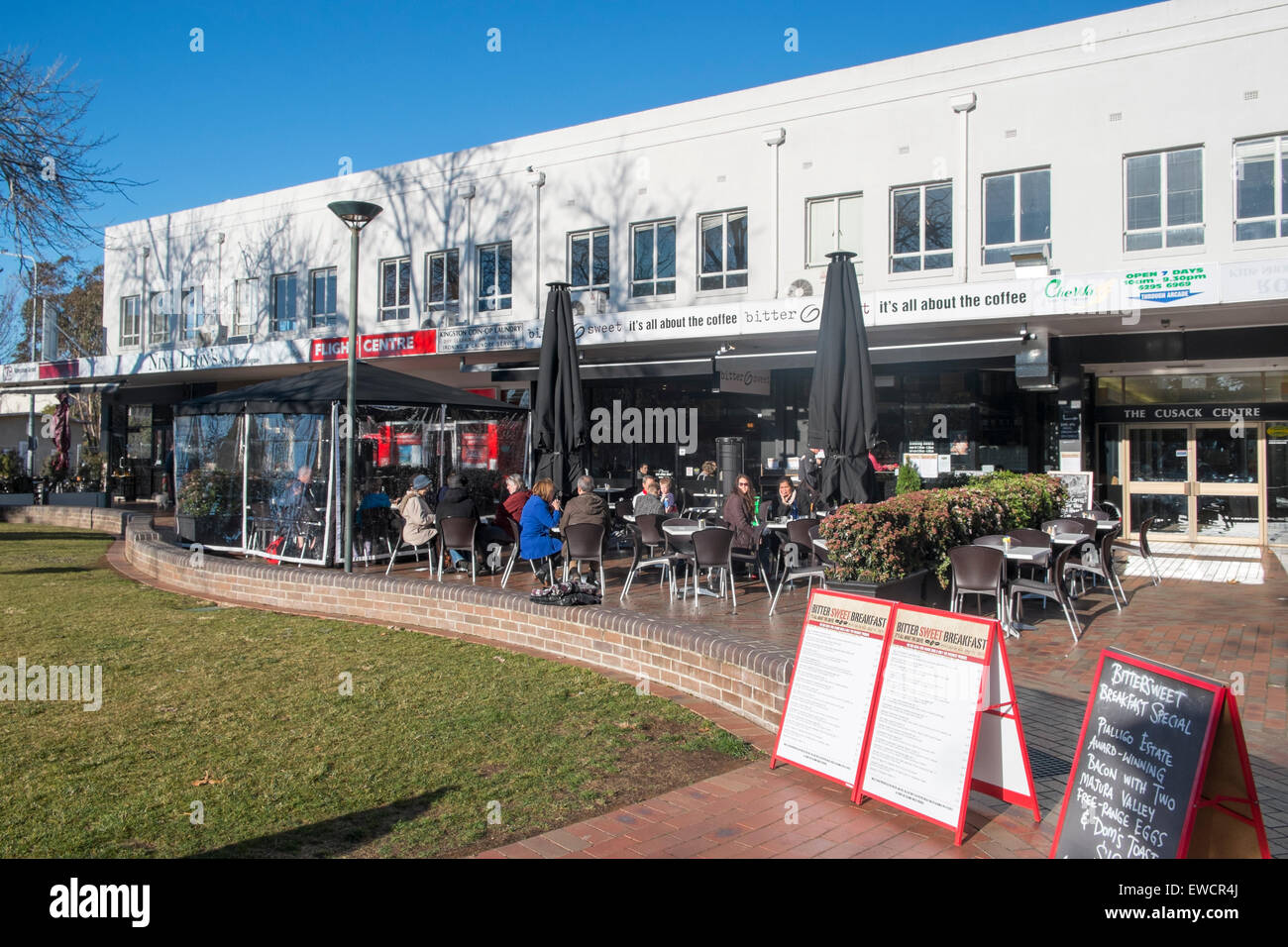 Kingston, suburb of Canberra and its cafes in Green Square, Canberra