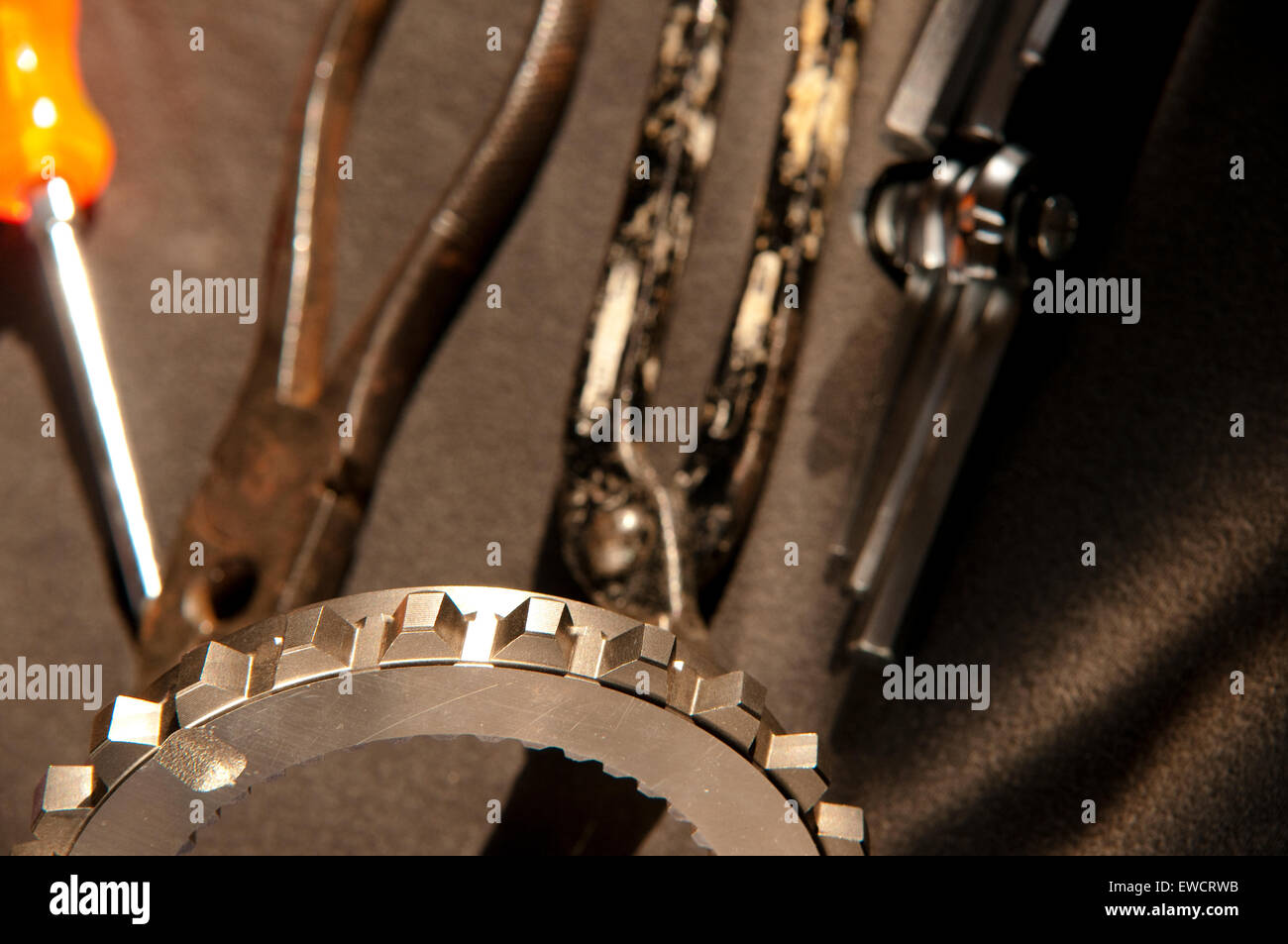 instruments and tools for working on mechanical parts Stock Photo Alamy