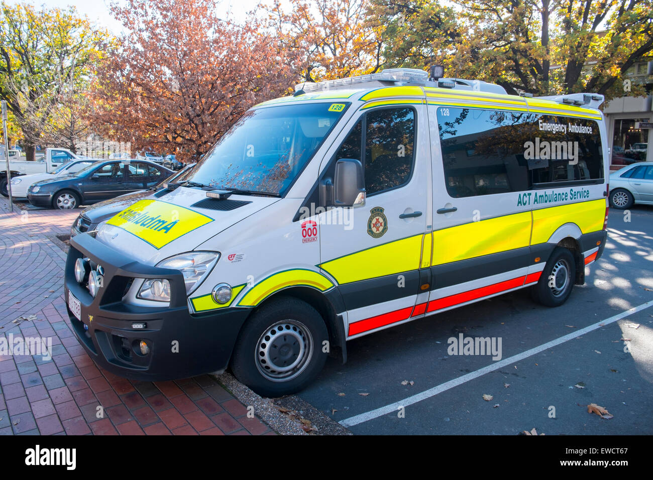 ACT,australian capital territory ambulance parked in Canberra, Australia Stock Photo