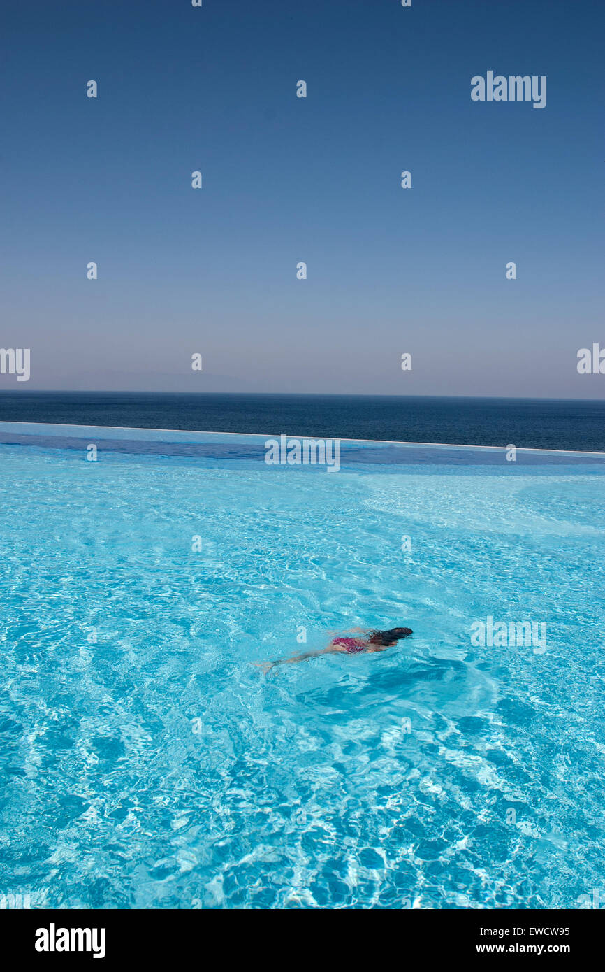Swiming girl in pool Stock Photo