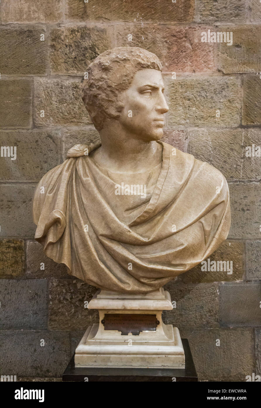 bust of Brutus by  Michelangelo,  Bargello Museum, Florence, Italy Stock Photo