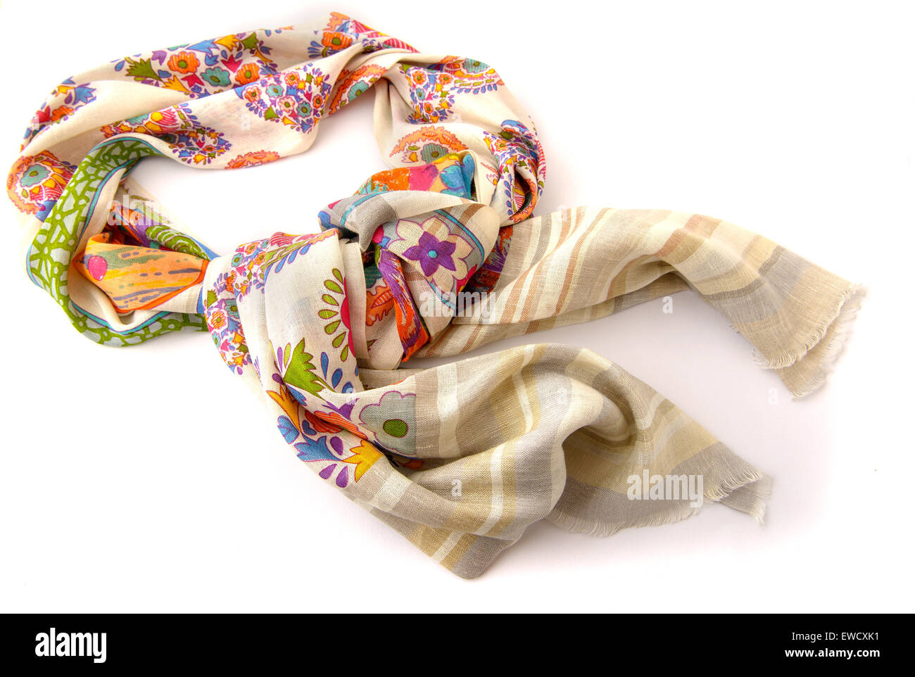 Silk Scarf Beige Silk Scarf Isolated On White Background Stock Photo -  Download Image Now - iStock