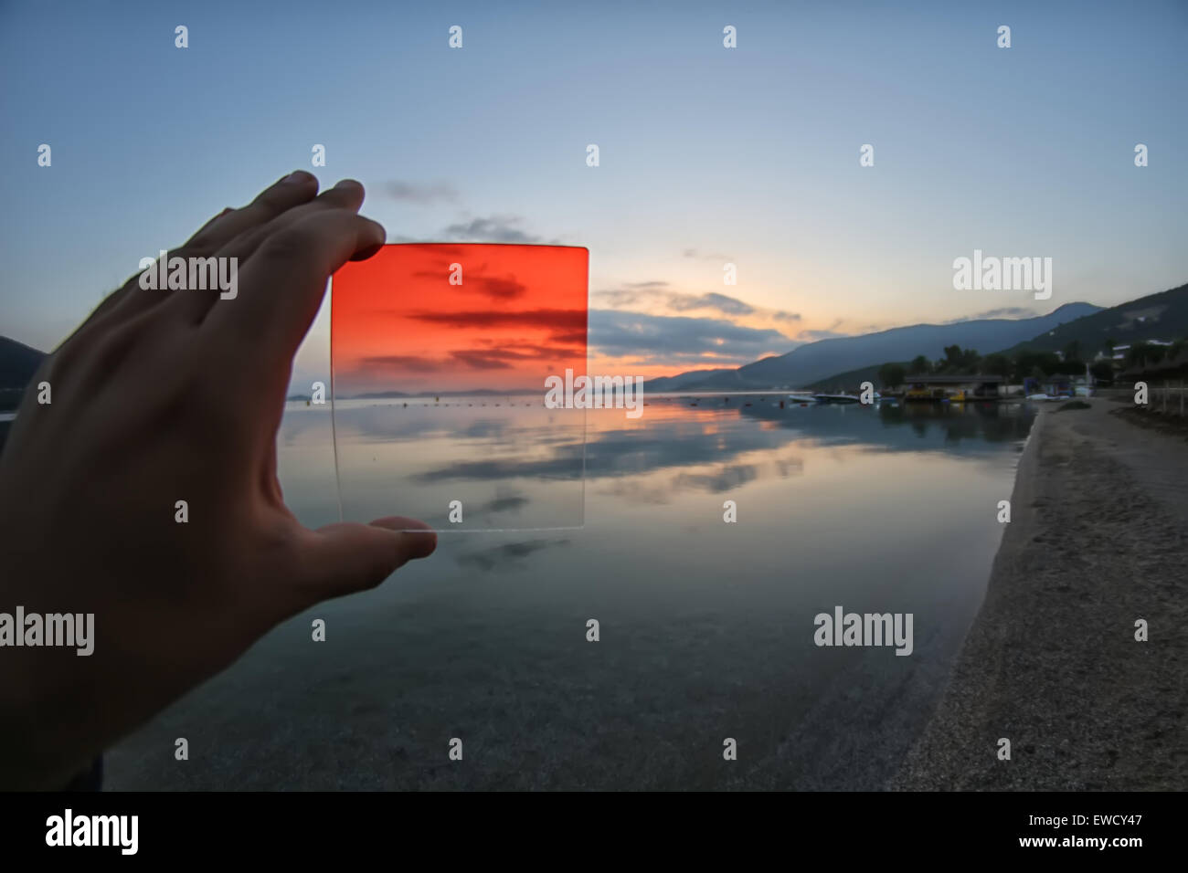 Photogragraphic lens filter effects gradual orange Density Filter use