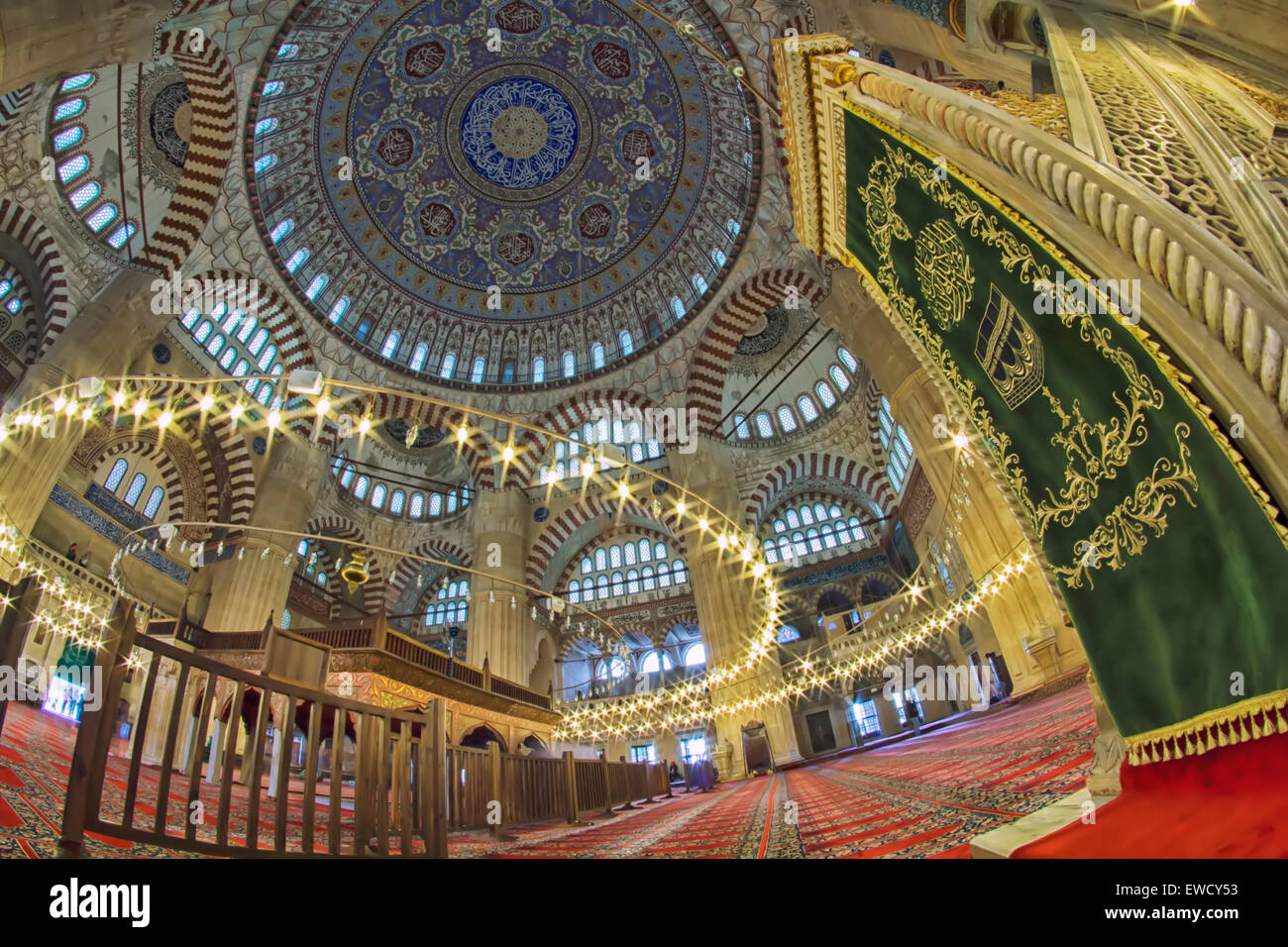 22.06.2015 Edirne / Turkey: Interior view from the Selimiye Mosque ...