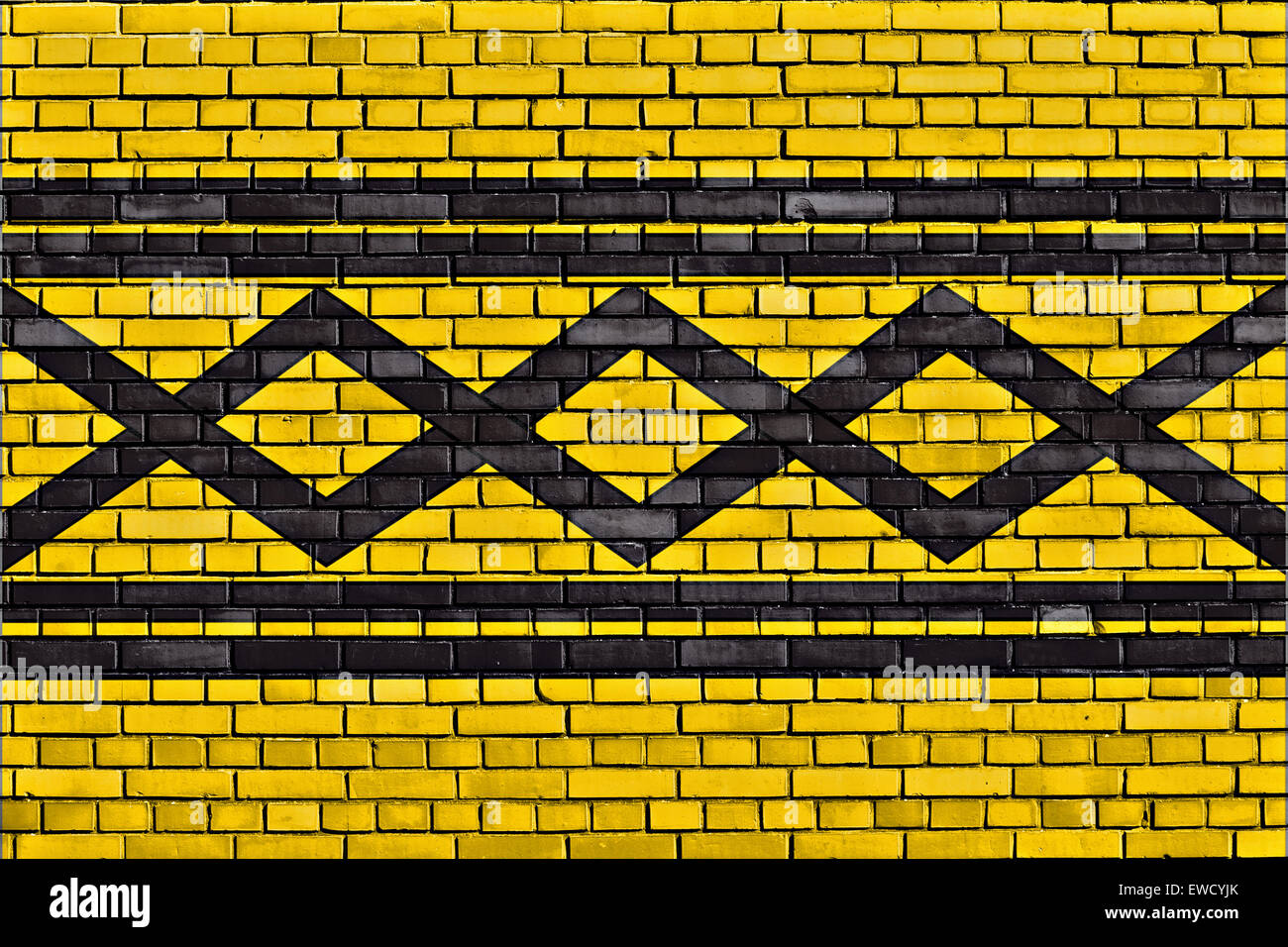 flag of West Midlands painted on brick wall Stock Photo