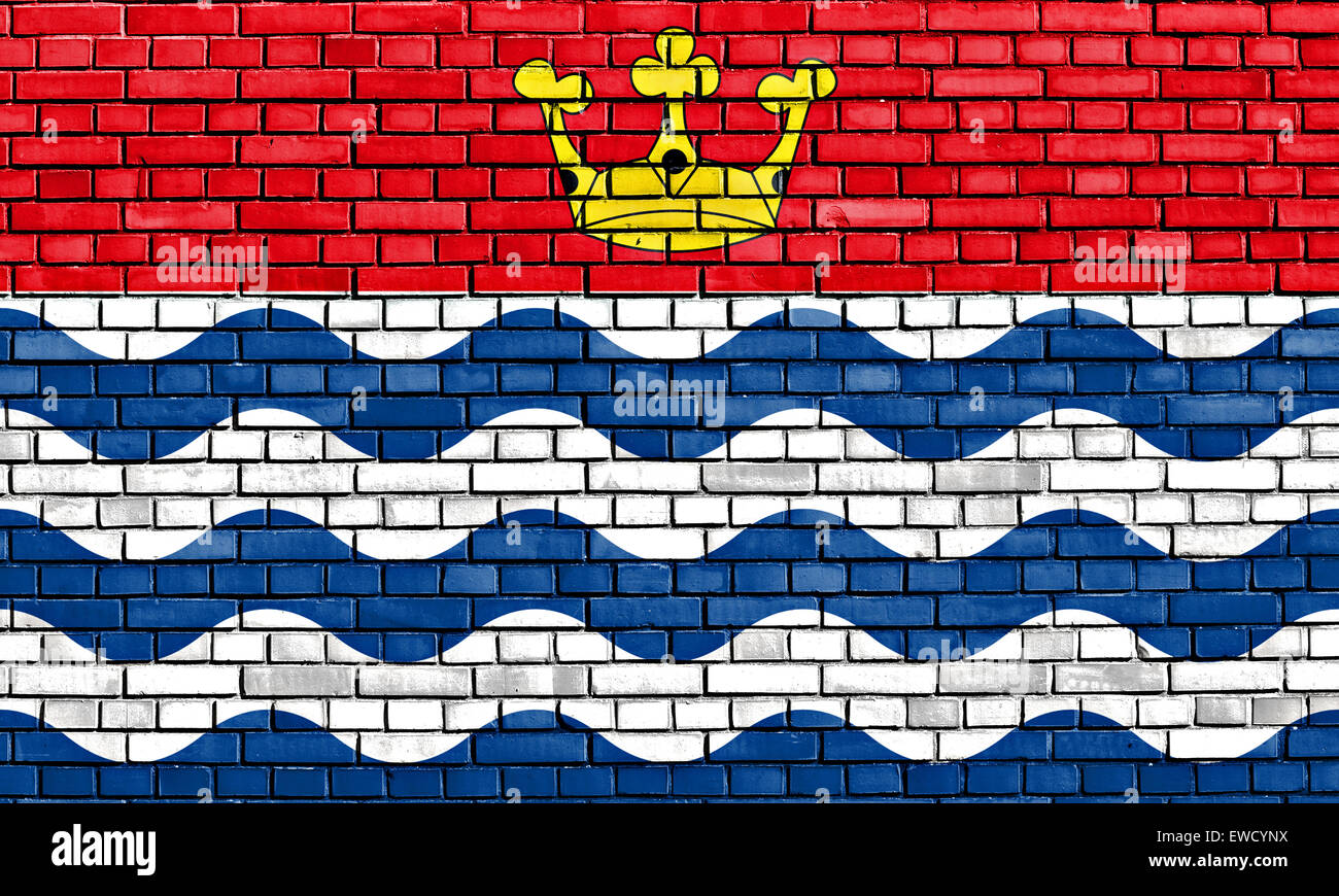 flag of Greater London painted on brick wall Stock Photo