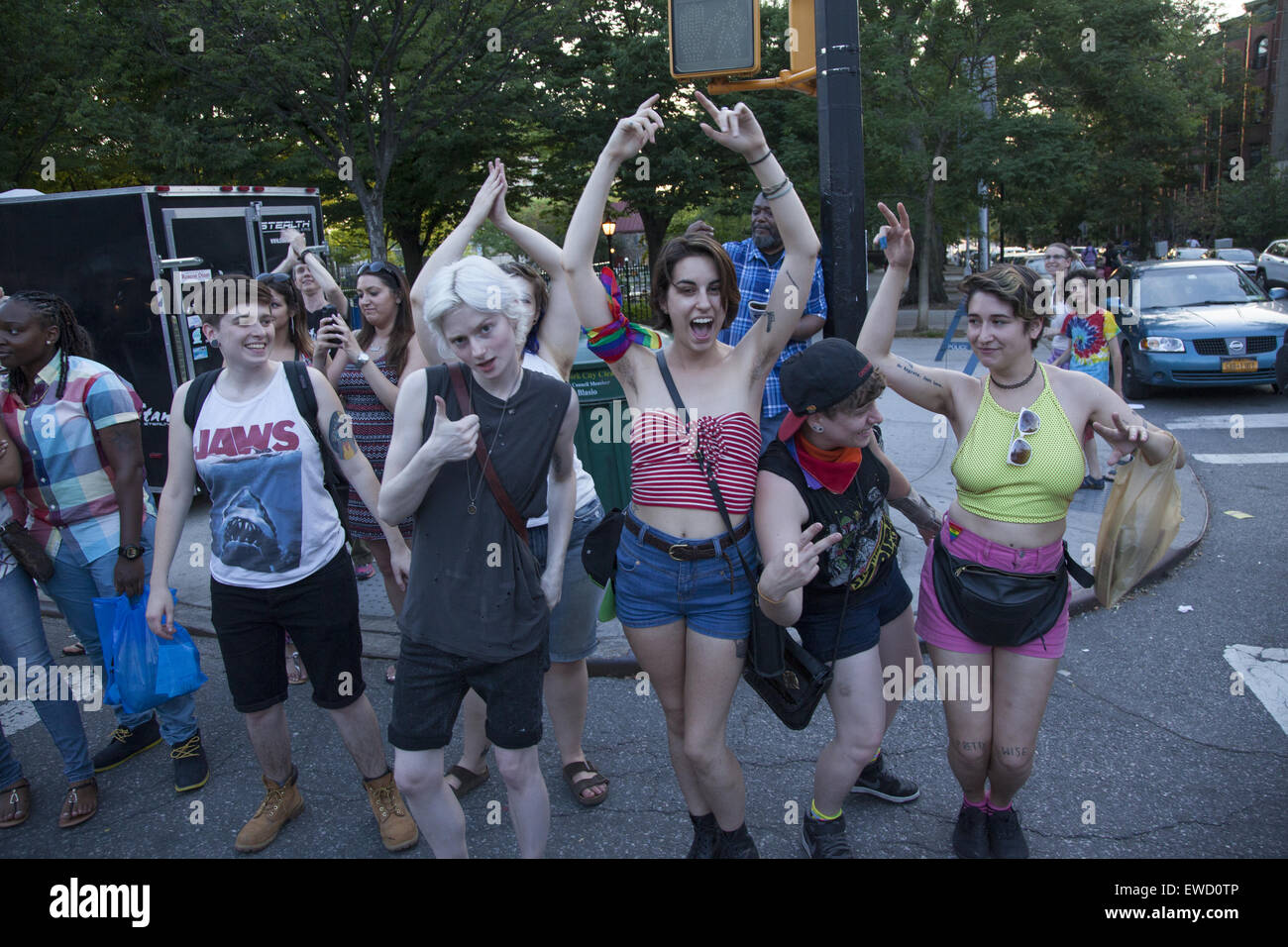 LGBT, Gay Pride Parade that annually takes place on 5th Avenue in Park Slope,  Brooklyn, NY. Stock Photo