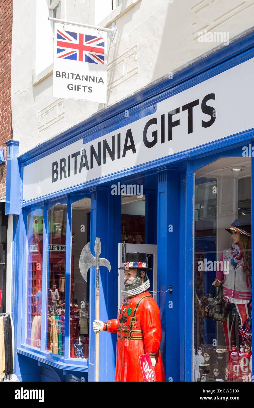High Street and a gift shop Canterbury on a Summer's day Stock Photo Alamy