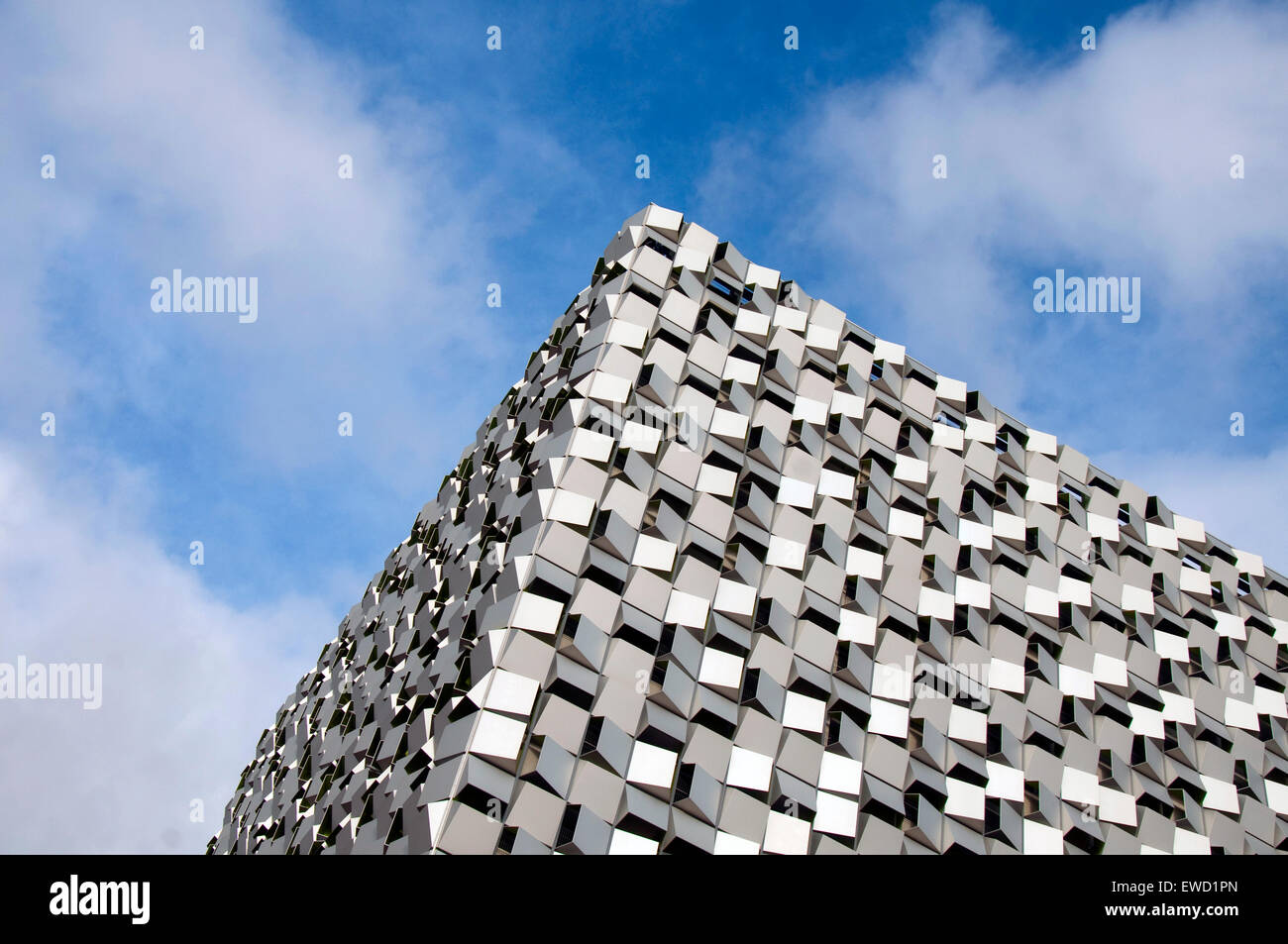 Exterior of the Cheesegrater, a car park on Charles Street in Sheffield, South Yorkshire England