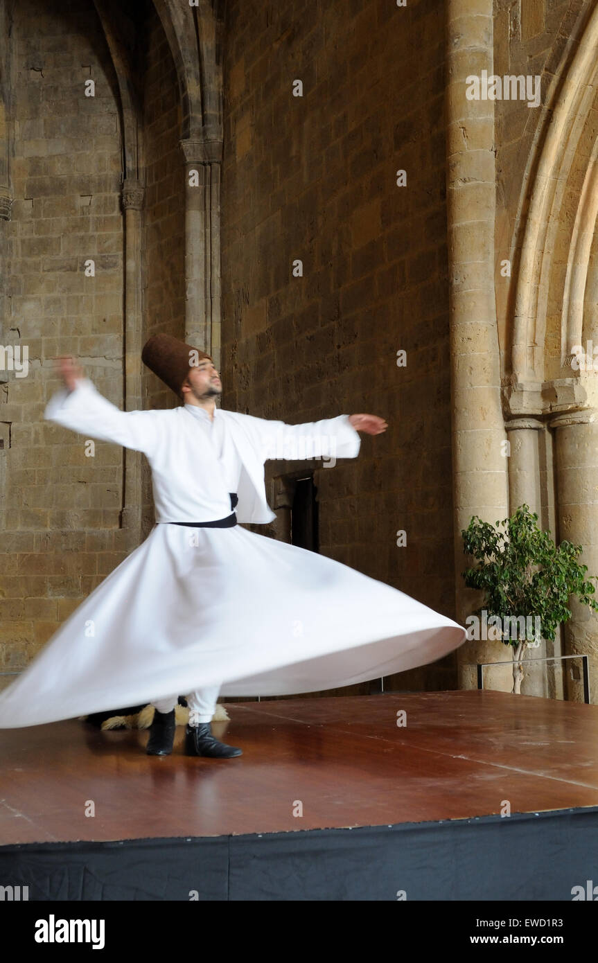 Whirling Dervish performance Selimiye Square Nicosia North Cyprus Stock ...