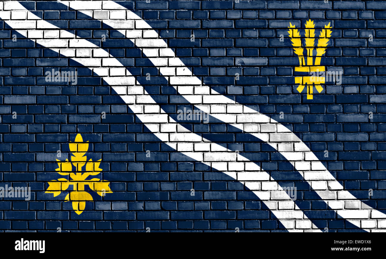 flag of Oxfordshire painted on brick wall Stock Photo - Alamy