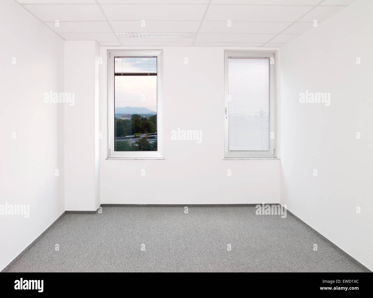 Tilt shift image of small office room Stock Photo