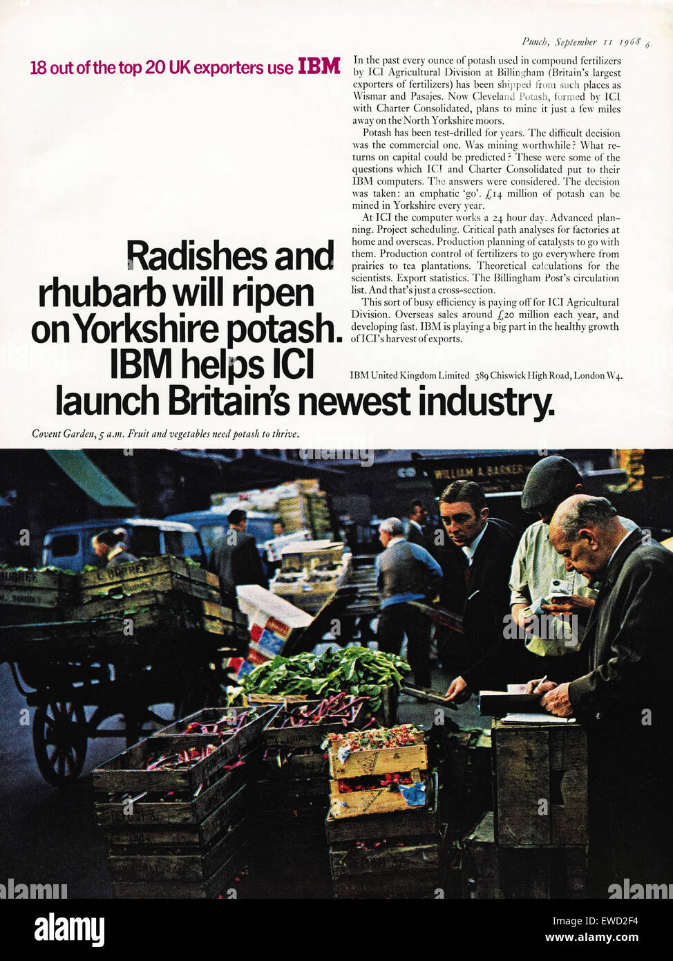 1960s advertisement full page colour magazine advert for IBM Computers circa 1968 Stock Photo