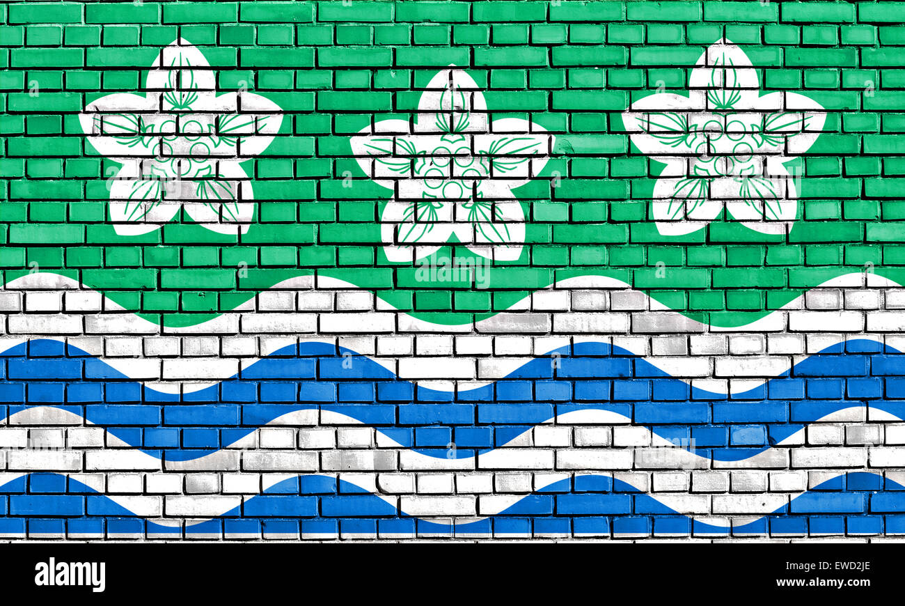 flag of Cumberland painted on brick wall Stock Photo Alamy