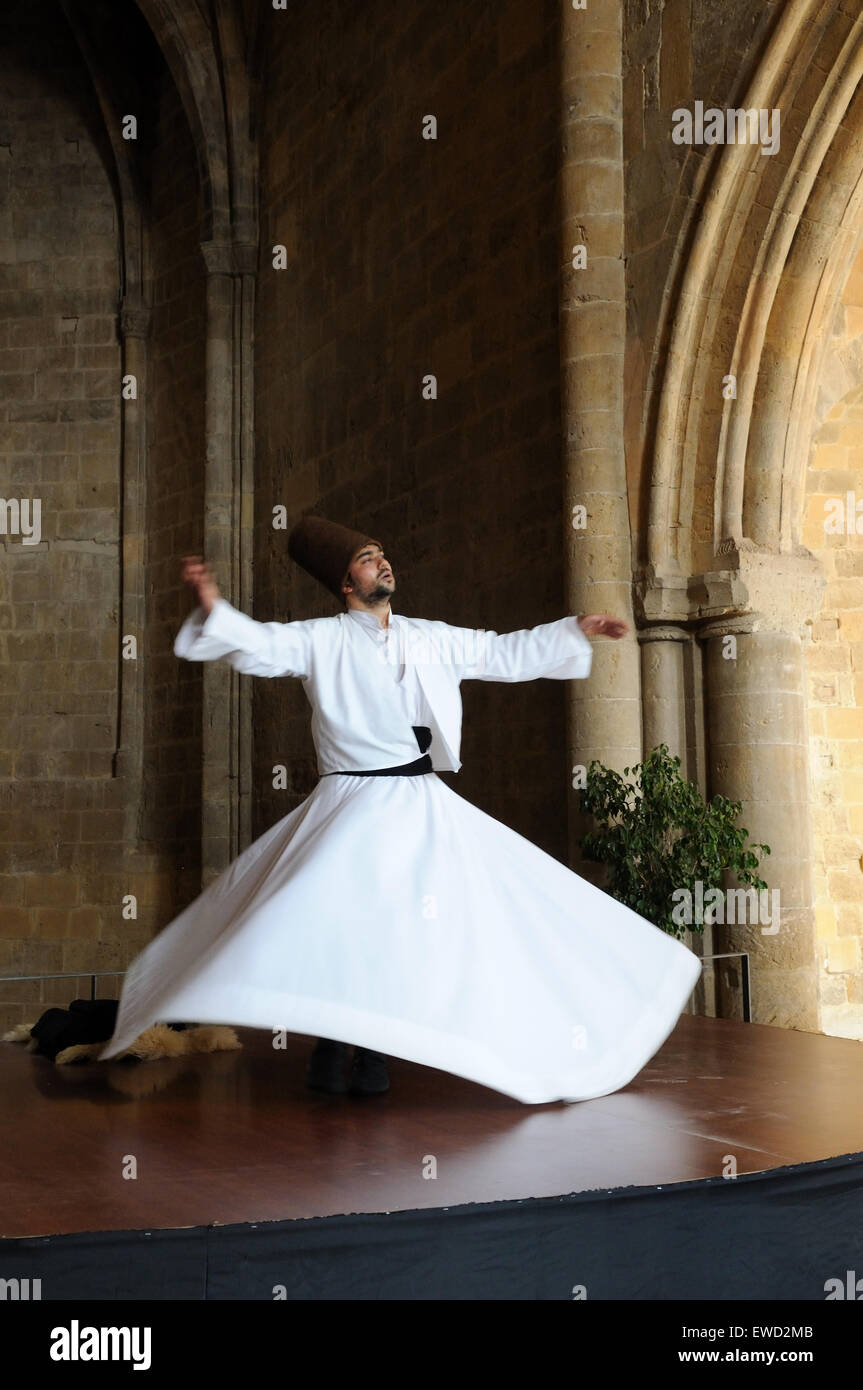Whirling Dervish performance Selimiye Square Nicosia North Cyprus Stock ...