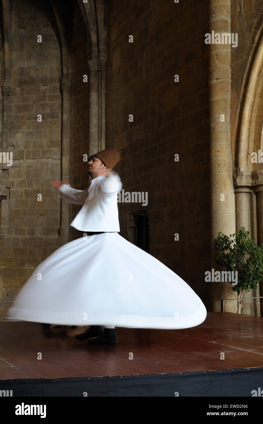 Whirling Dervish performance Selimiye Square Nicosia North Cyprus Stock ...