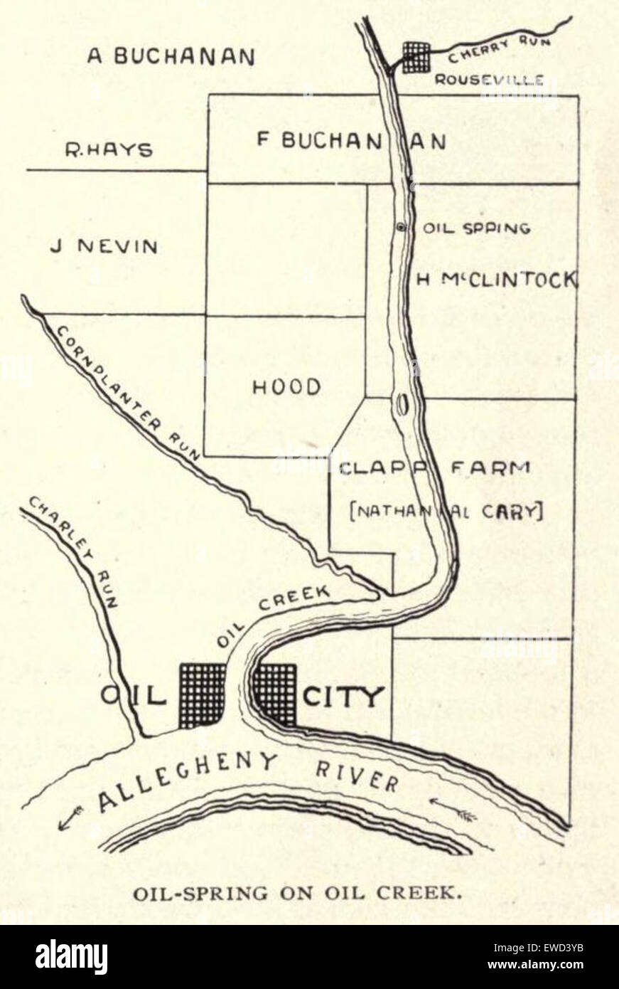 McLaurin(1902) pic.013 Map of Oil City Stock Photo