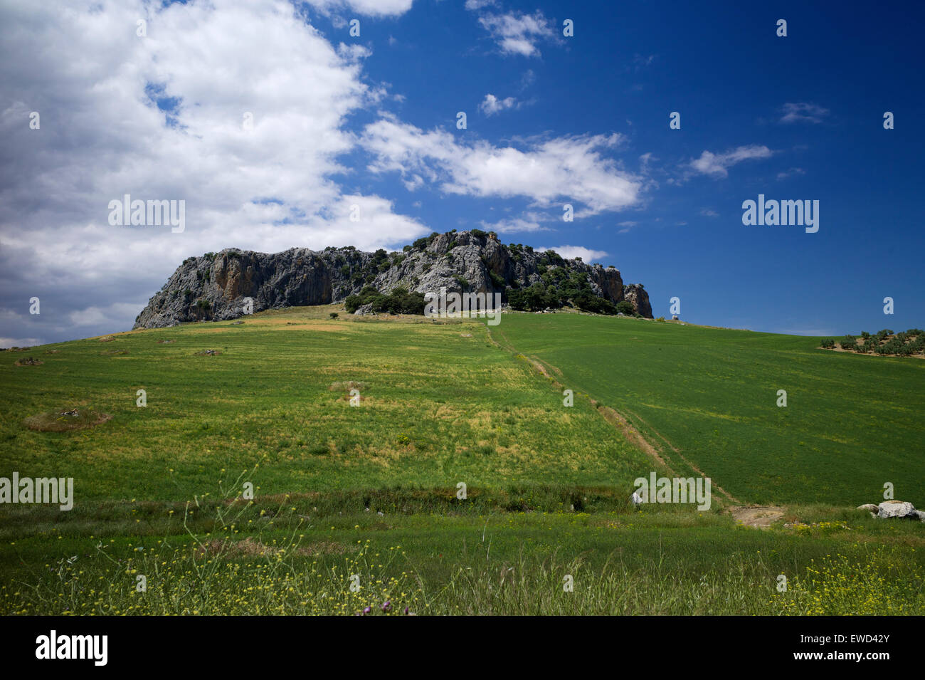 Rocky outcrop near Ronda, Andalucia, Spain Stock Photo