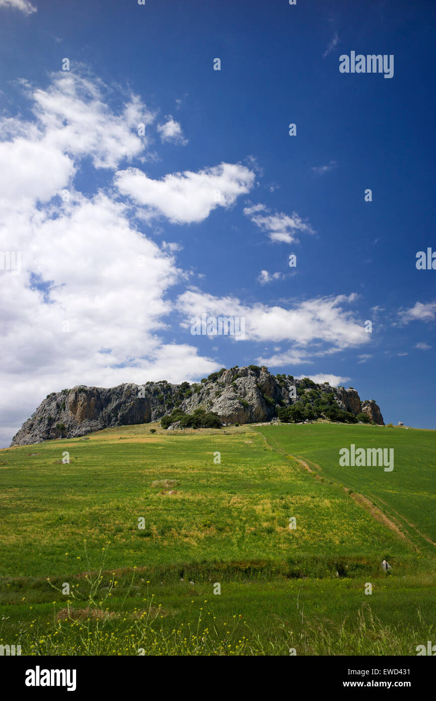 Rocky outcrop near Ronda, Andalucia, Spain Stock Photo
