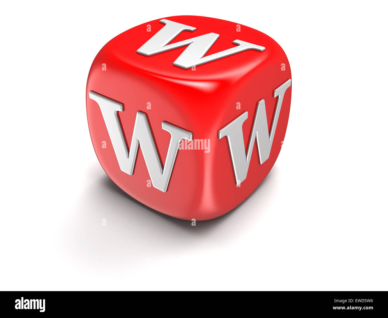 Dice with letter W (clipping path included) Stock Photo