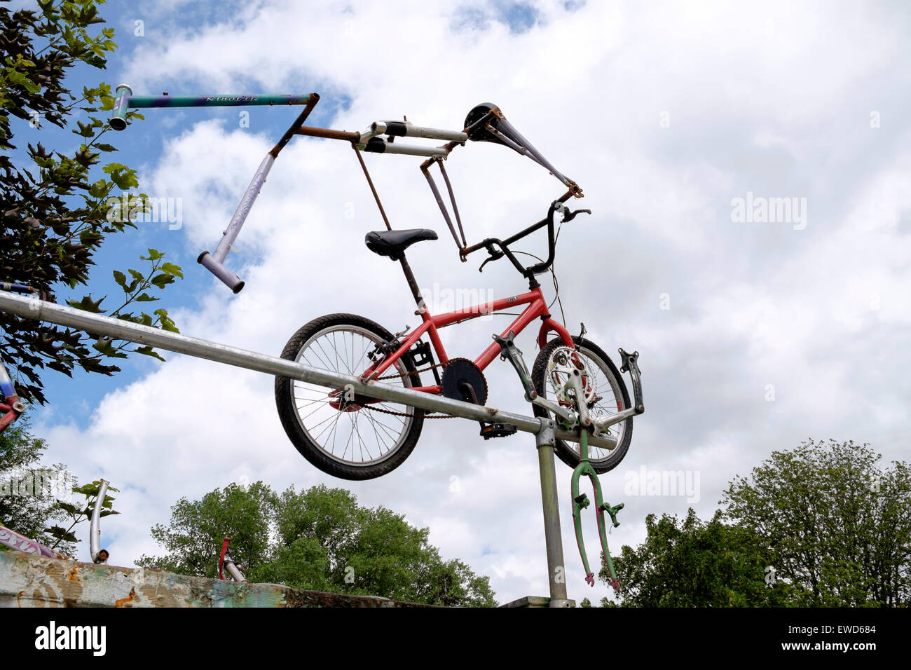 BMX bicycle art sculpture Stock Photo