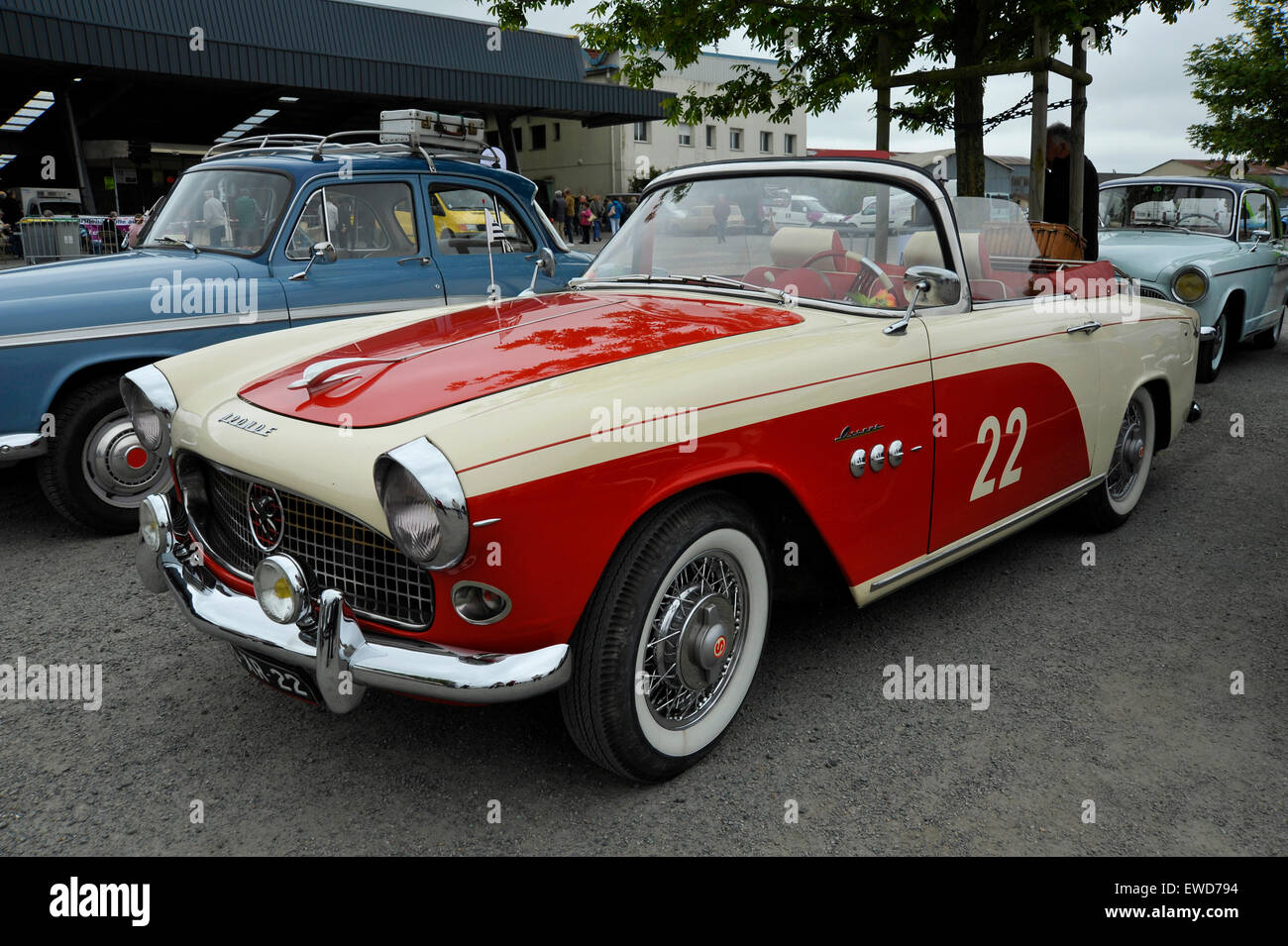 Classic French Simca Aronde convertible sports car Stock Photo