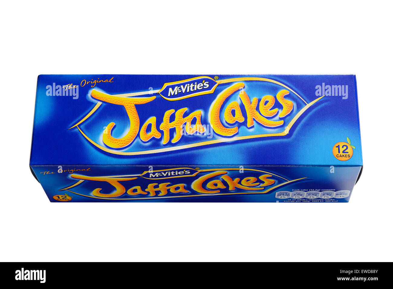 Jaffa Cakes. Manufactured by McVities, they are well known and popular biscuit sized cake Stock Photo
