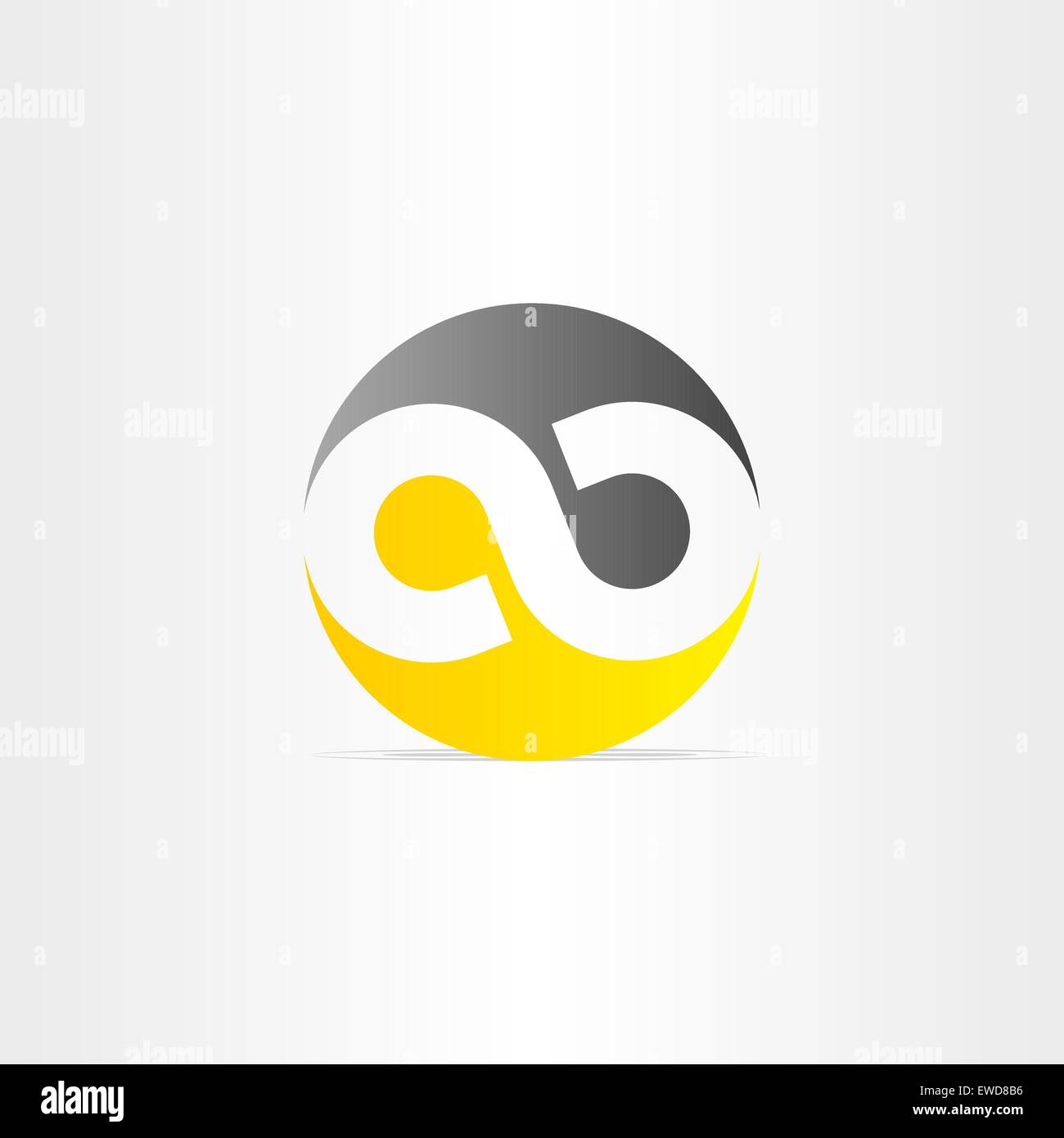 black and yellow infinity symbol design element Stock Vector Image ...
