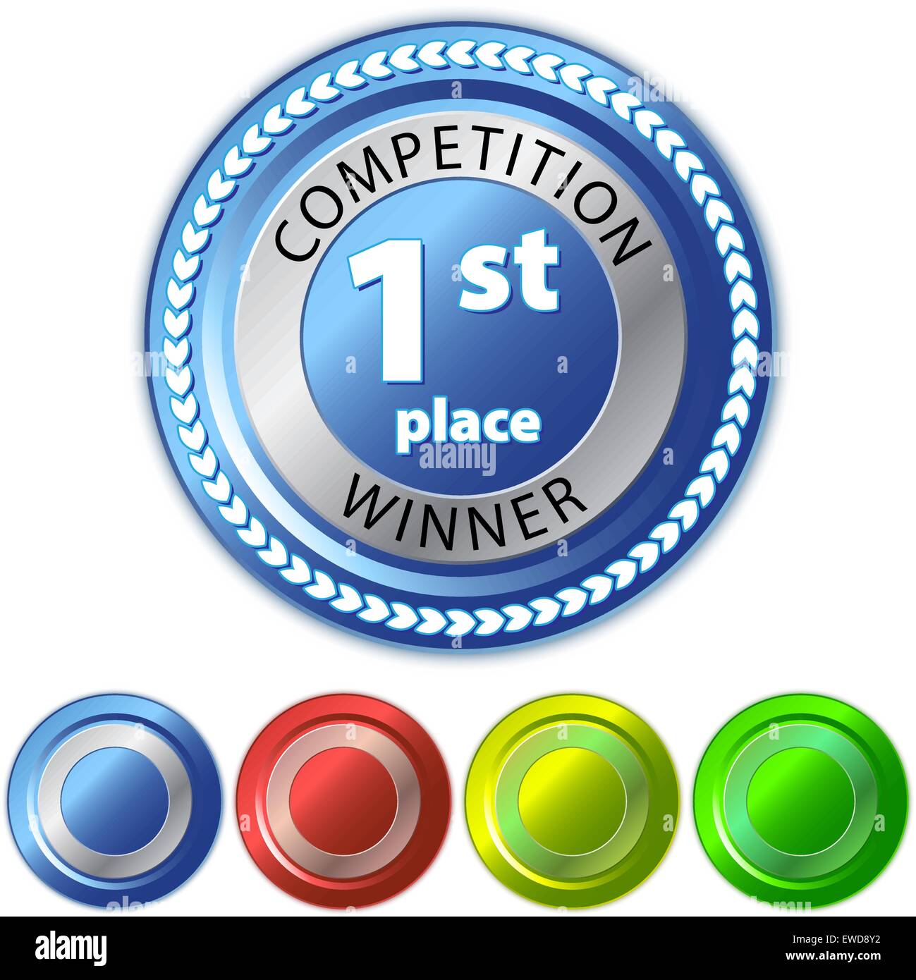 Modern Style Look Colored Metal Winner Medal Template Stock Vector ...
