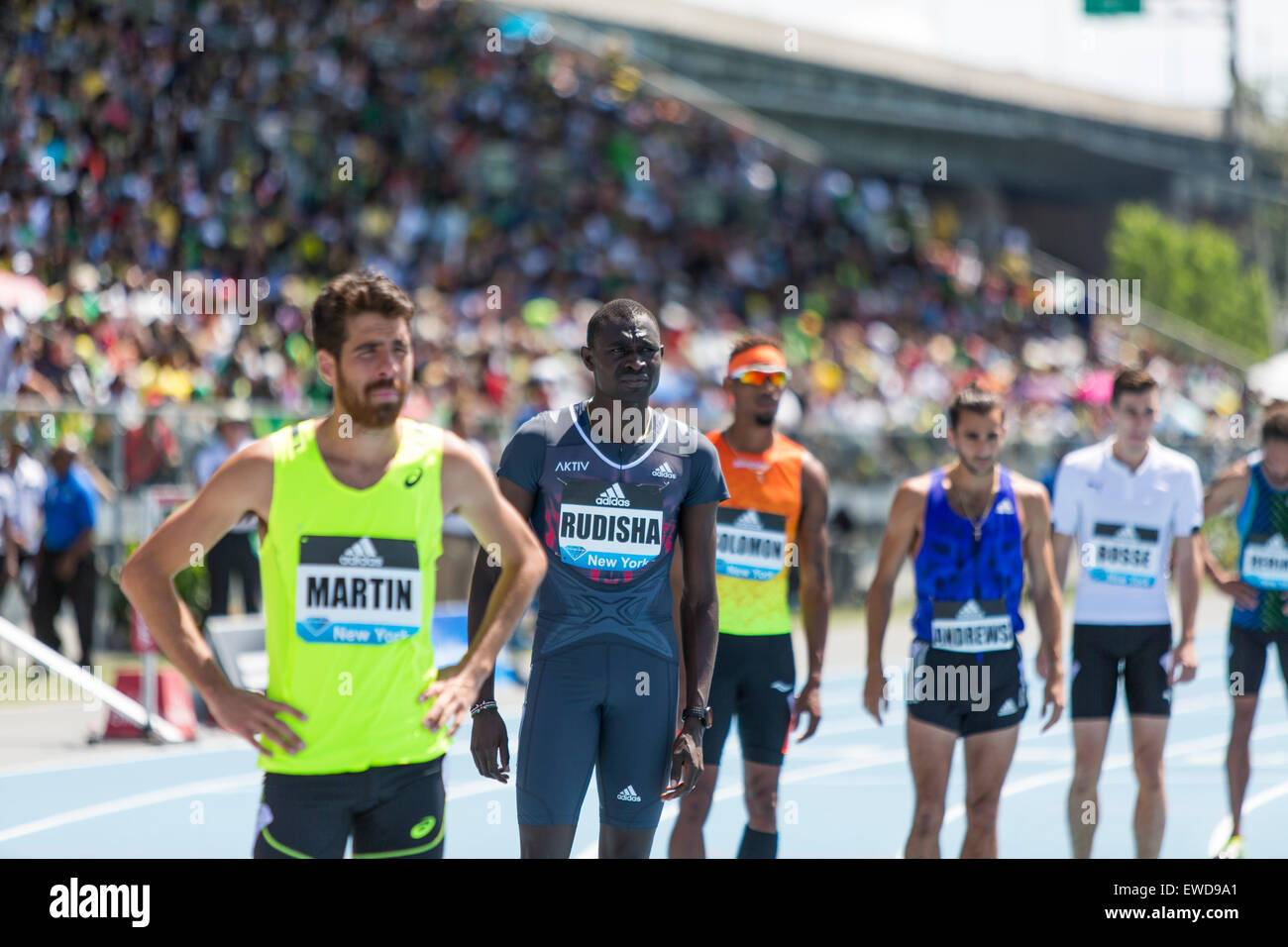 David Rudisha (KEN) starting of the Men's 800m at the 2015 Adidas NYC Stock  Photo - Alamy