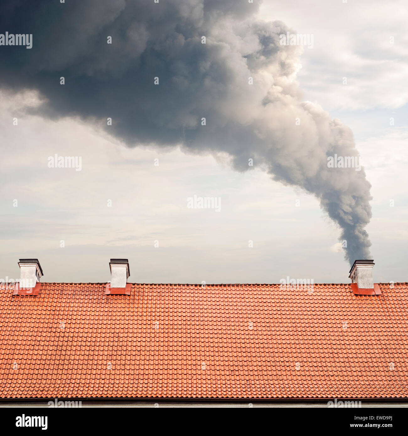 Dark black smoke from chimney hires stock photography and images Alamy