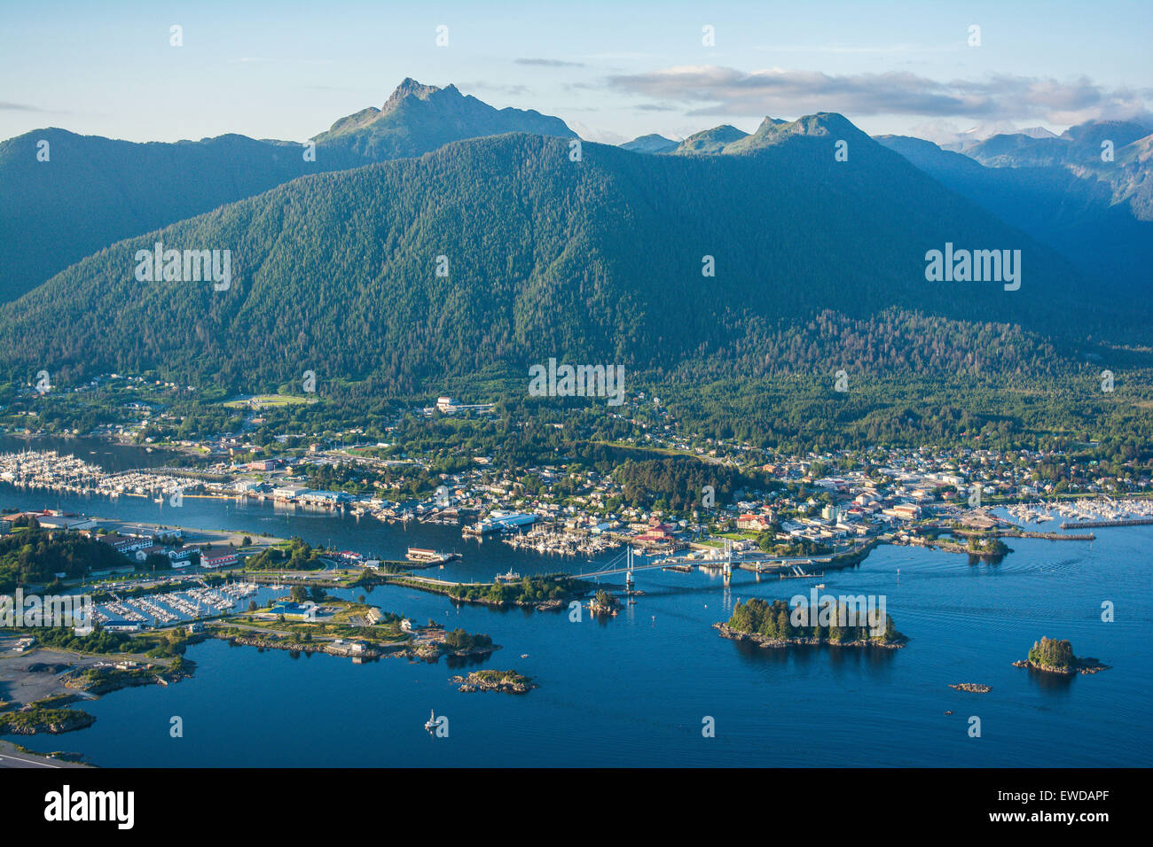 Aerial view of Sitka, Baranof Island, Alexander Archipelago, Southeast