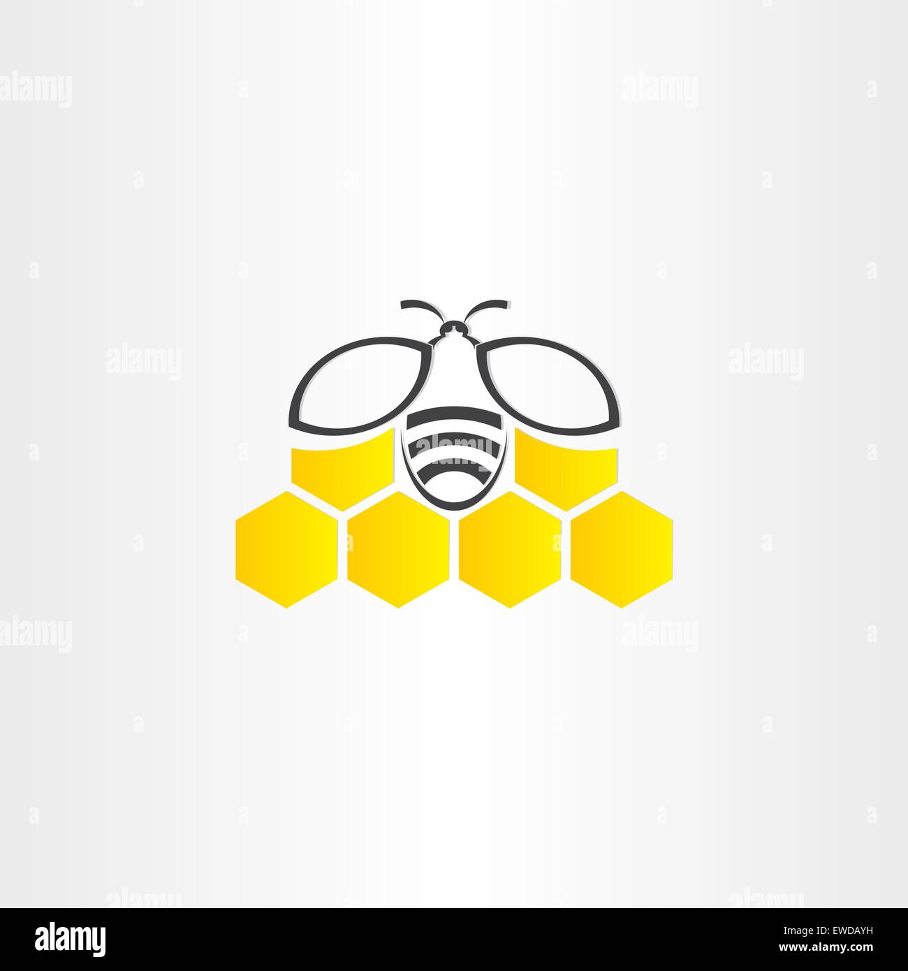 honeycomb and bee symbol design Stock Vector