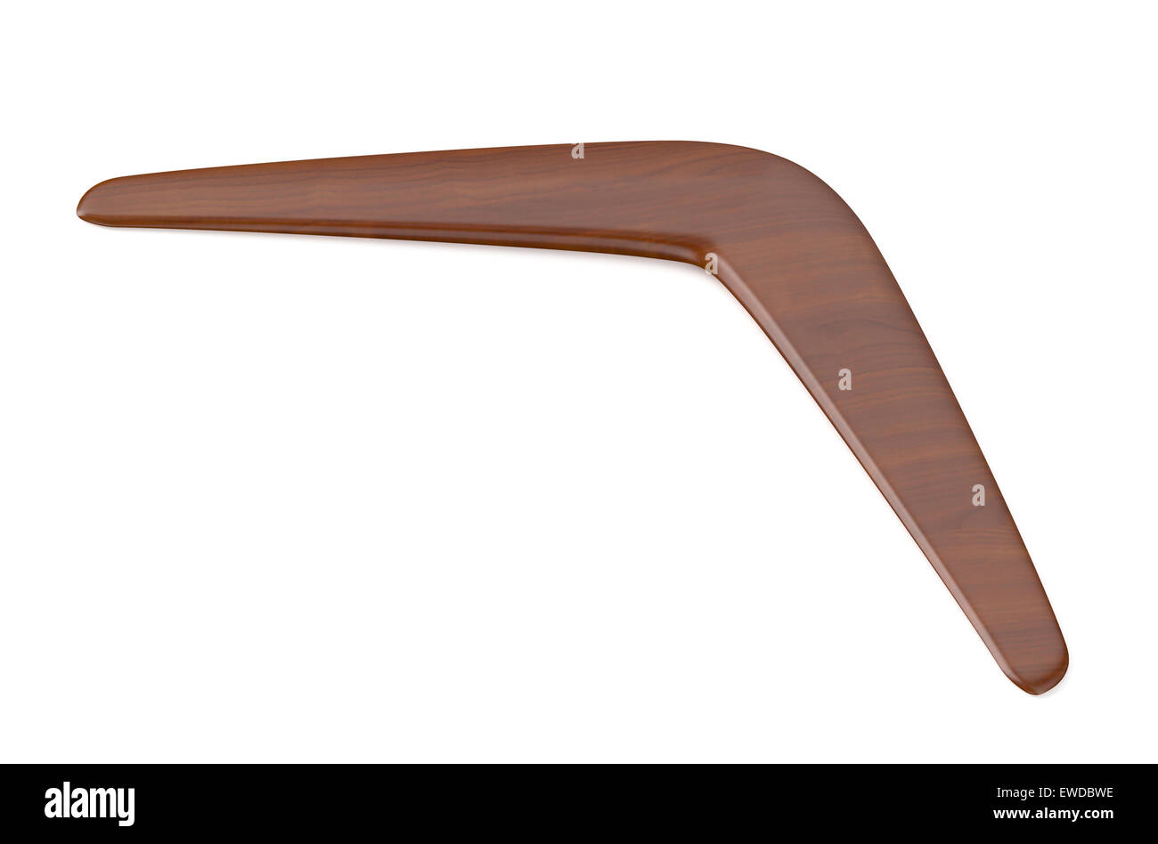wooden returning boomerang isolated on white background Stock Photo