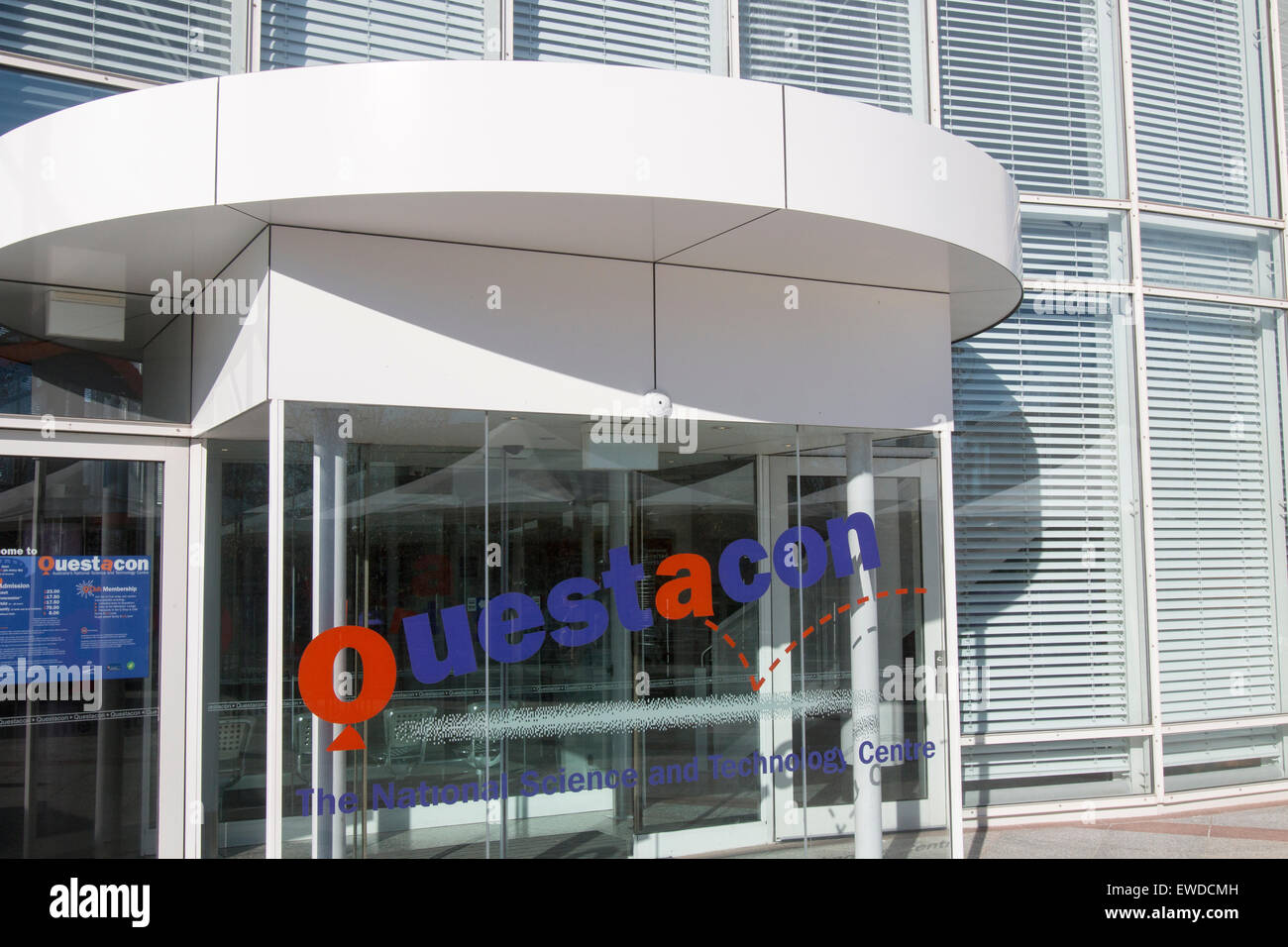 Questacon the National Science and Technology Centre, is located on the shore of Lake Burley Griffin in Canberra, Australia Stock Photo