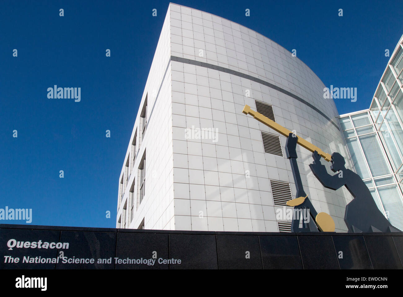 Questacon the National Science and Technology Centre, is located on the shore of Lake Burley Griffin in Canberra, Australia Stock Photo